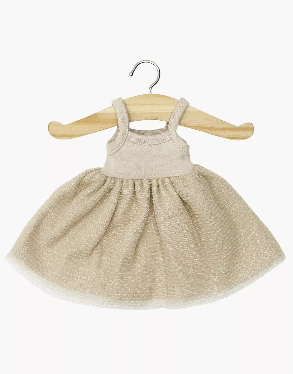 Minikane Amigas Rosella Doll Tutu Dress in Gold Beige