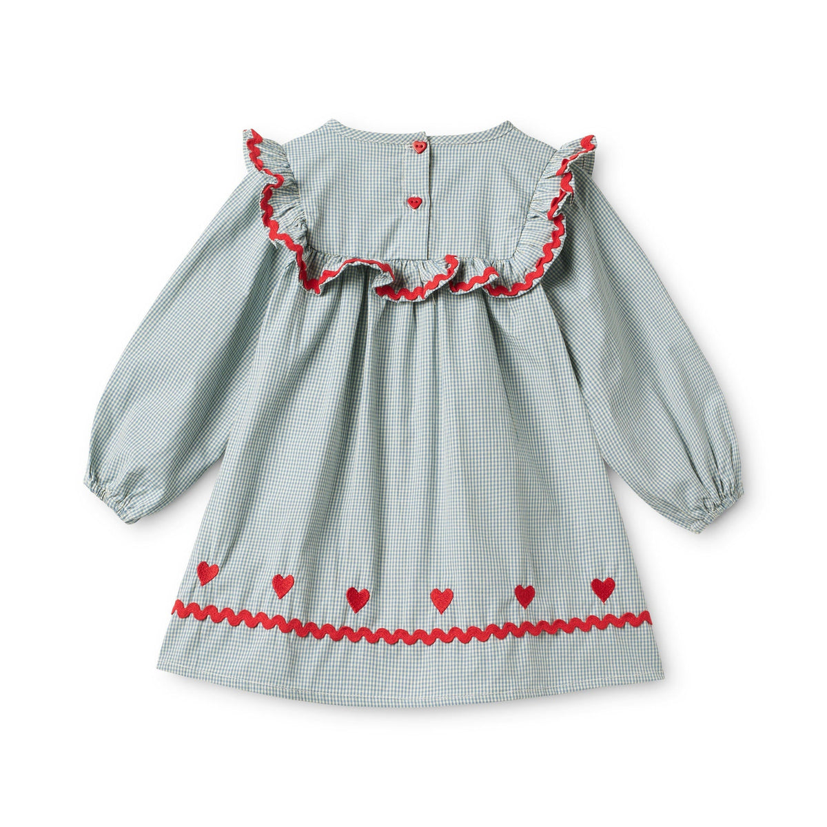 Flöss Ellis Dress - Light Blue Gingham detail