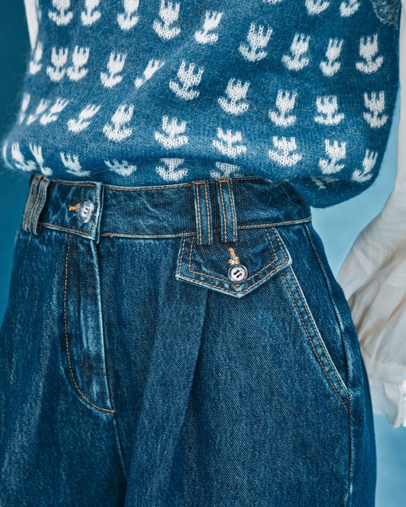 Emile et Ida 7/8 Denim Pants – Blue Emile et ida