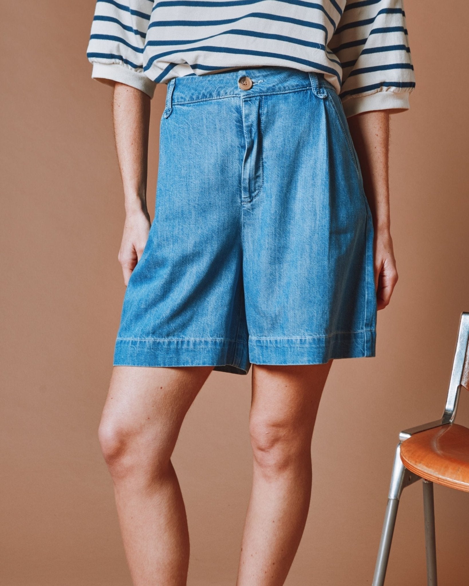 Emile et Ida Bermuda - Denim bleach Emile et Ida