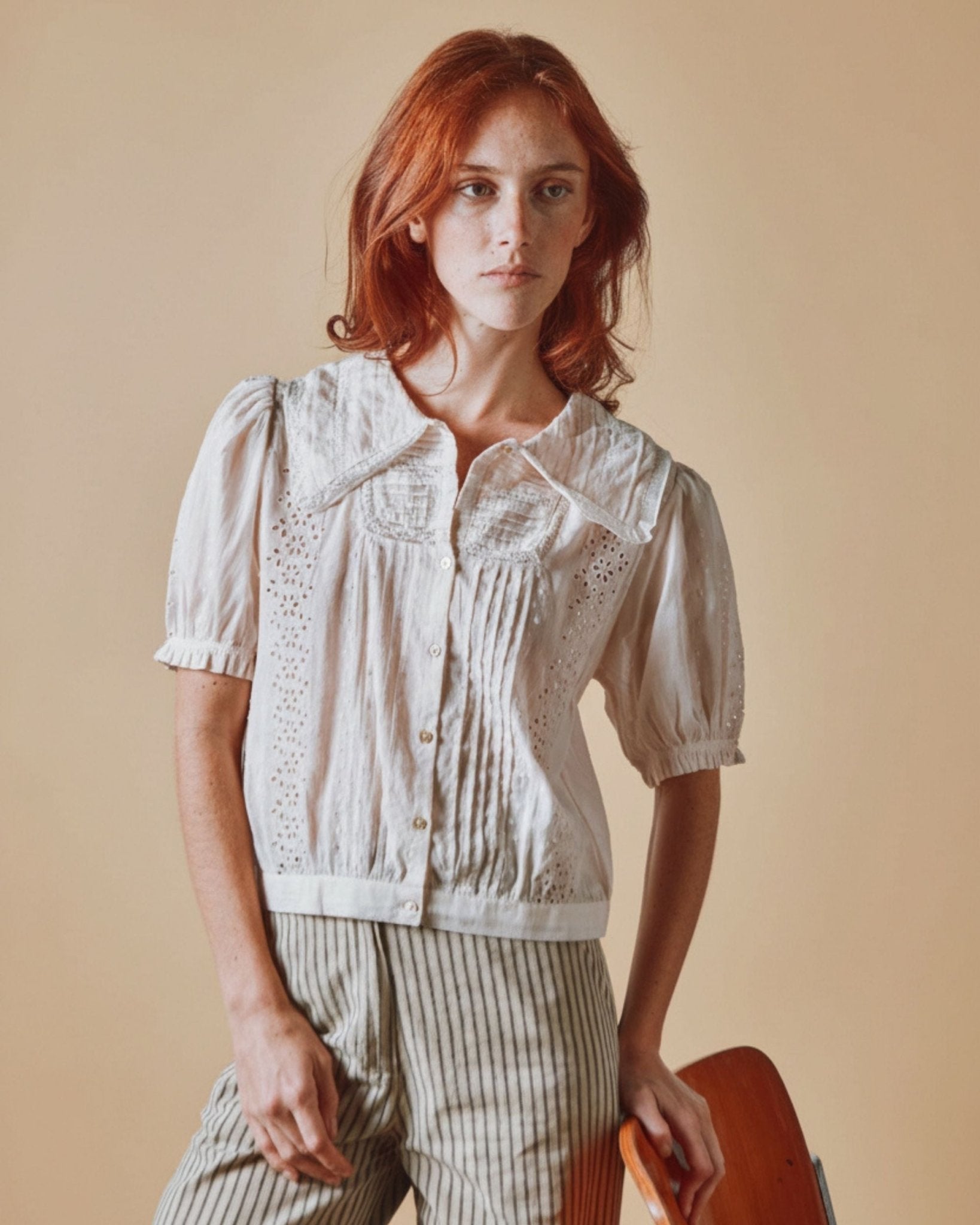 Emile et Ida Blouse - Brodé dentelle crème Emile et Ida