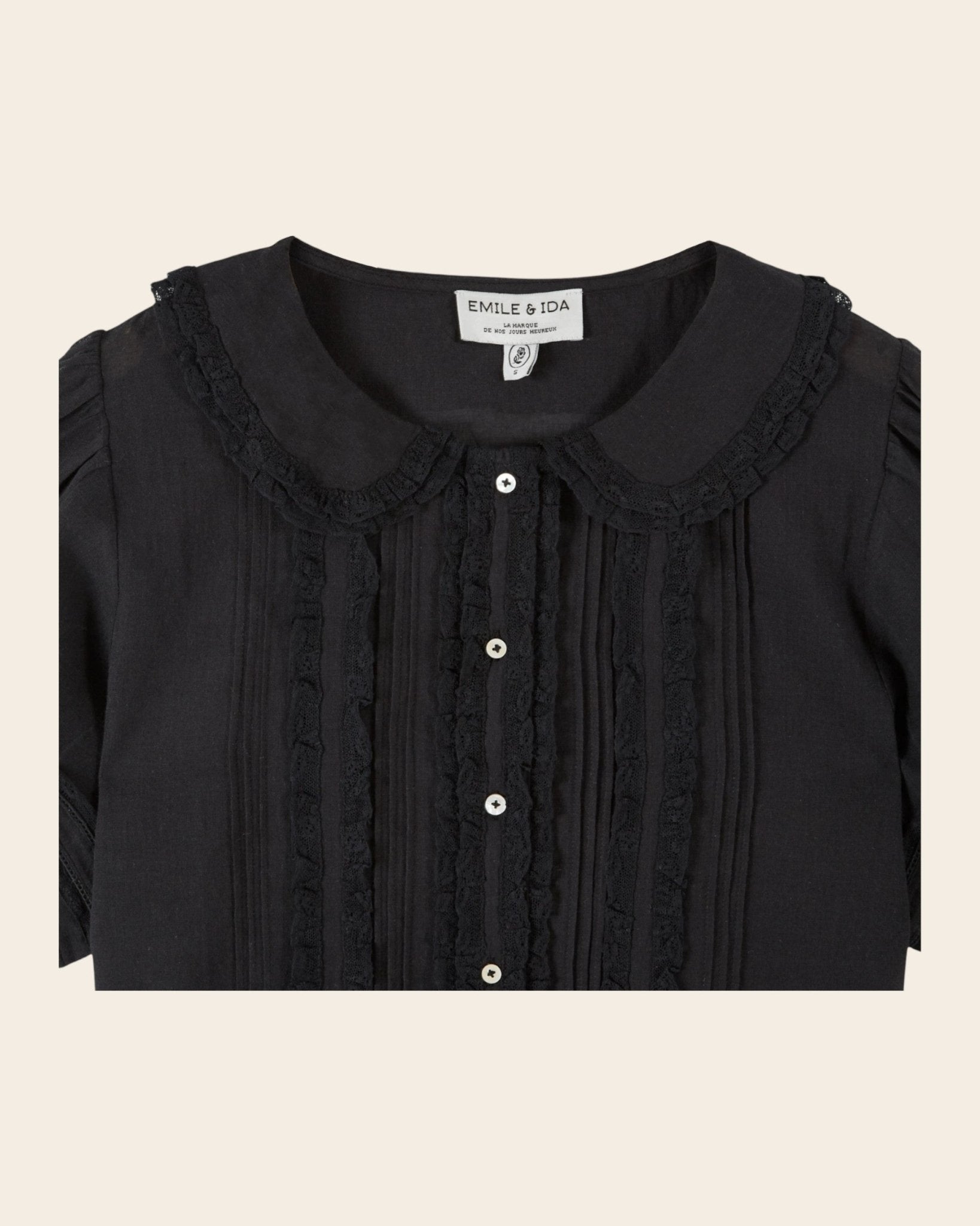 Emile et Ida Blouse - Vintage dentelle noir Emile et Ida