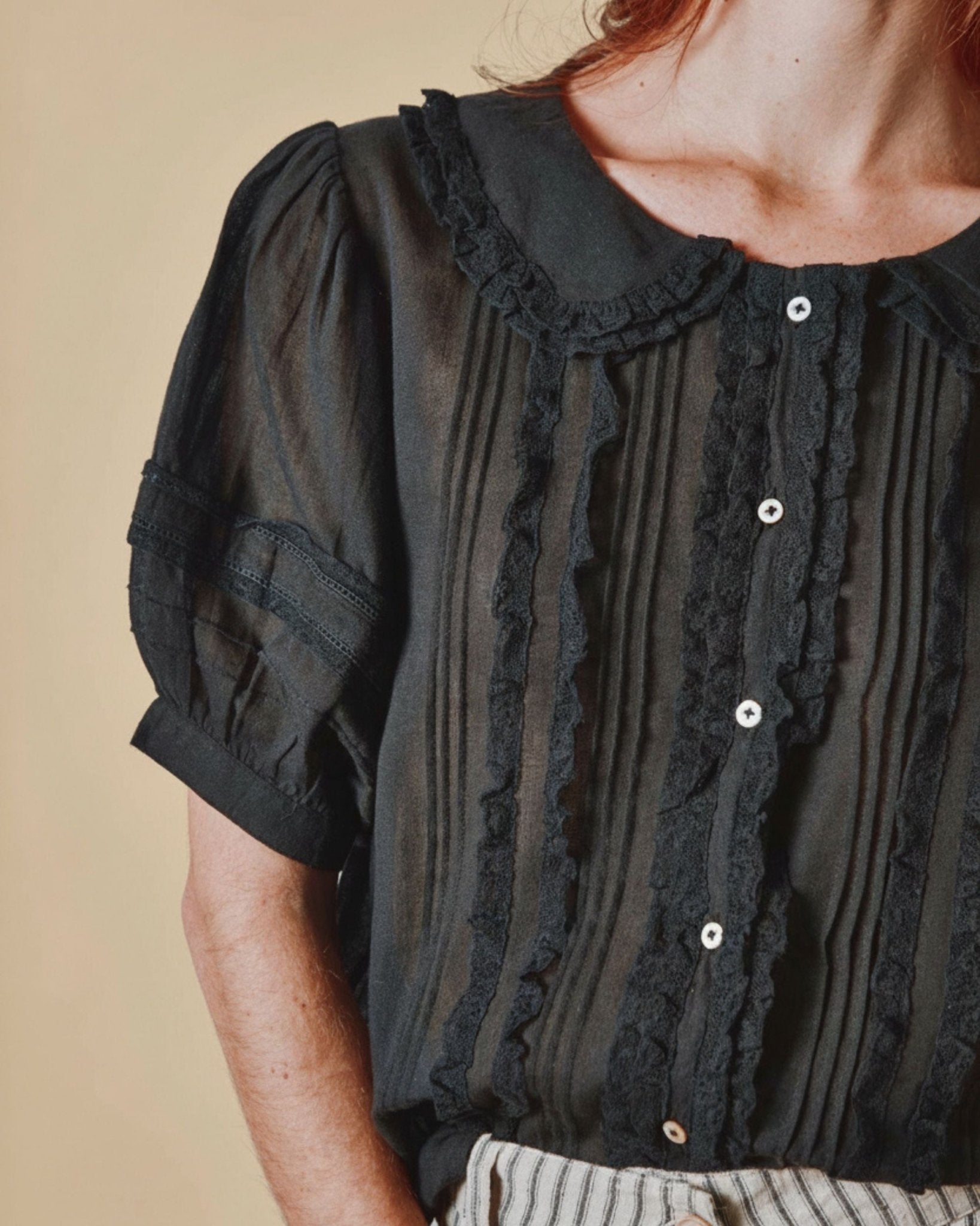 Emile et Ida Blouse - Vintage dentelle noir Emile et Ida