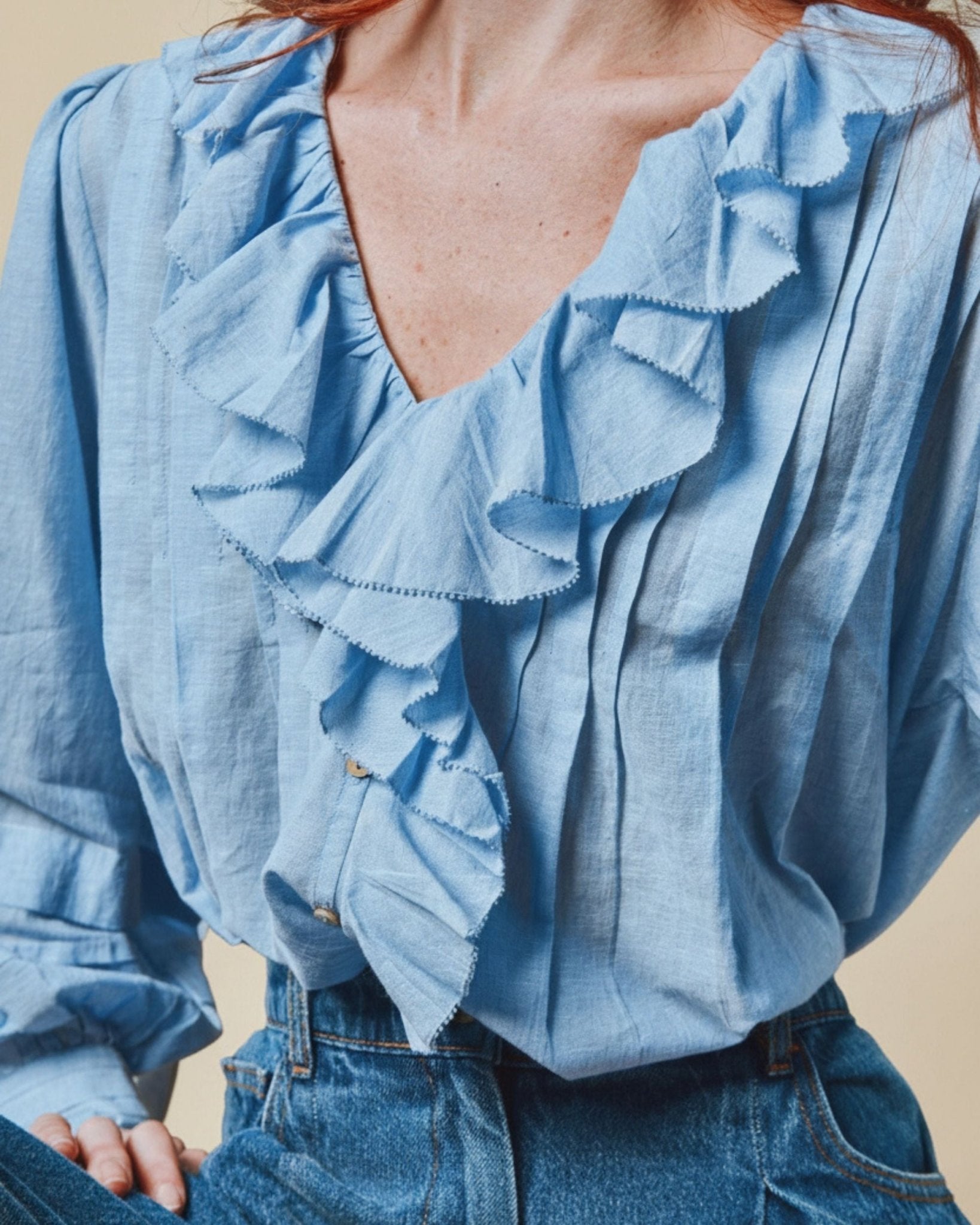 Emile et Ida Blouse - Volanté khadi bleu Emile et Ida