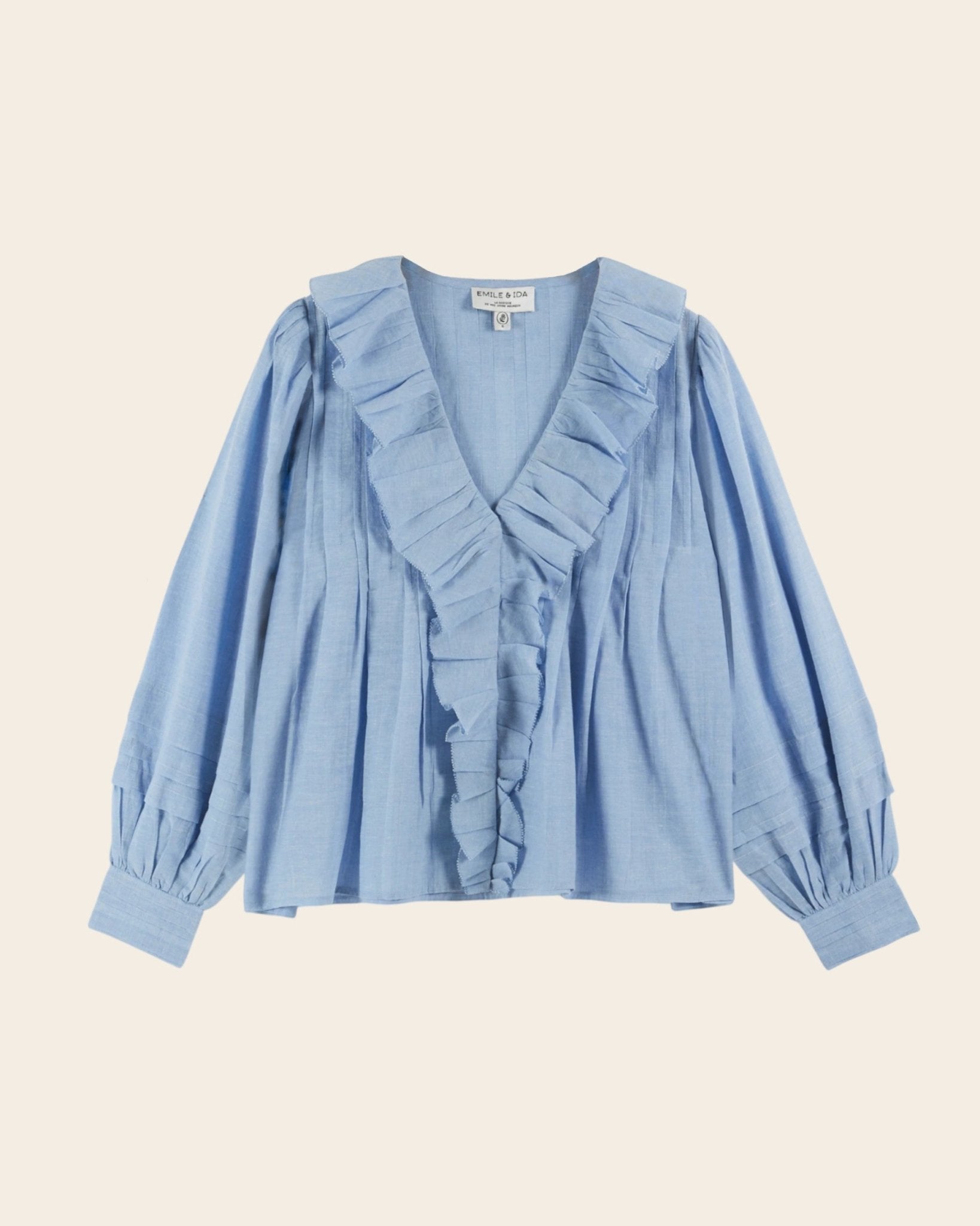 Emile et Ida Blouse - Volanté khadi bleu Emile et Ida