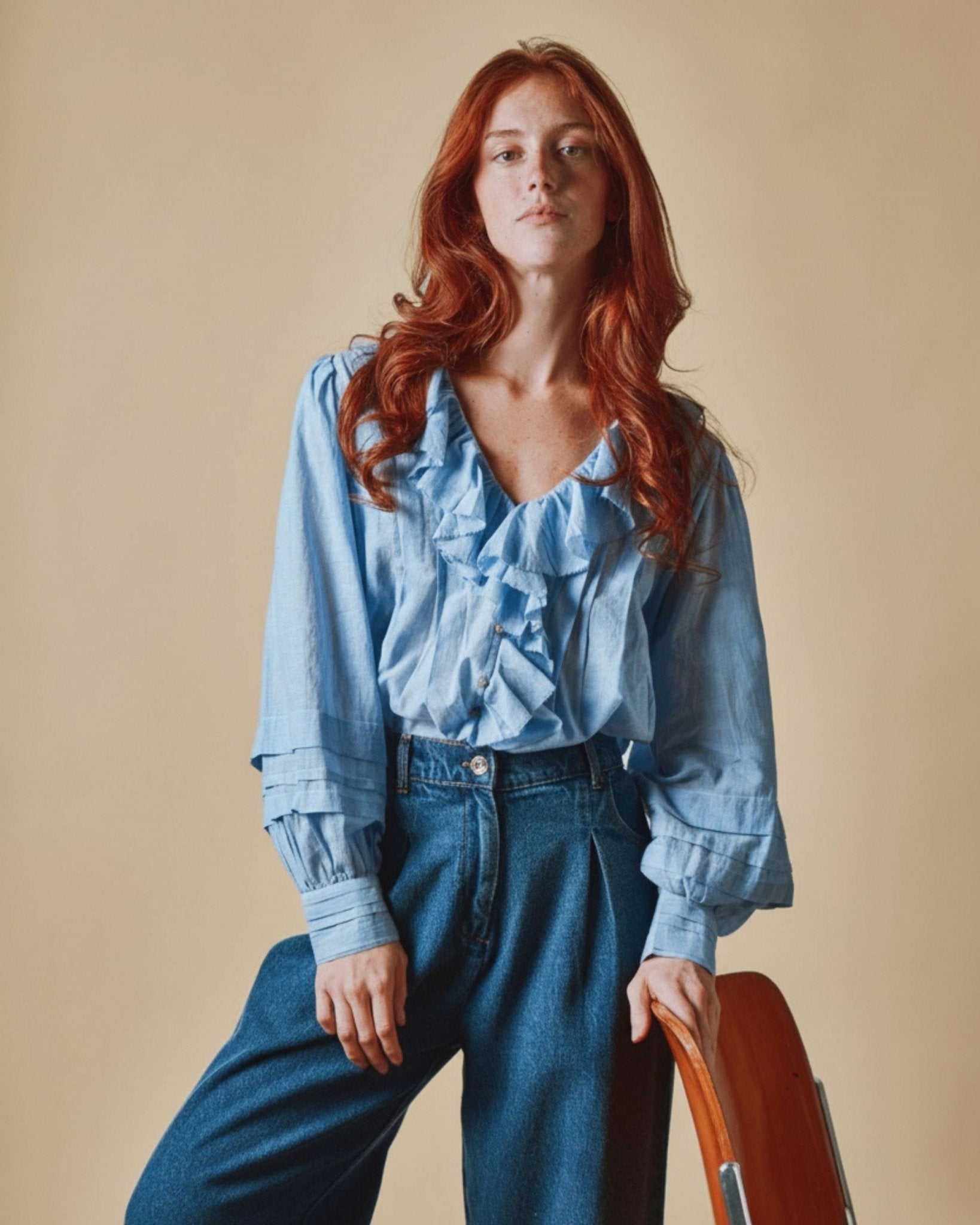 Emile et Ida Blouse - Volanté khadi bleu Emile et Ida