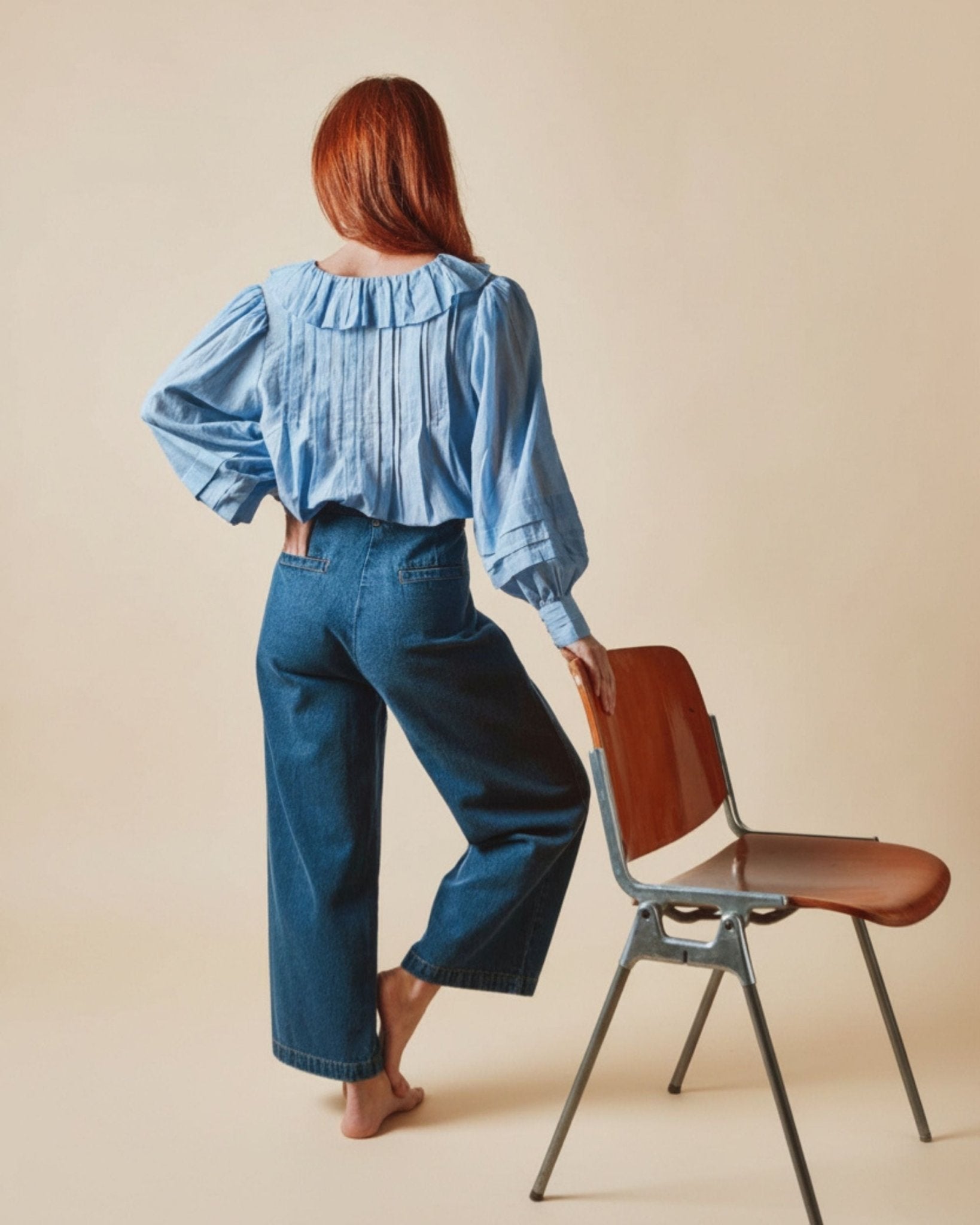 Emile et Ida Blouse - Volanté khadi bleu Emile et Ida