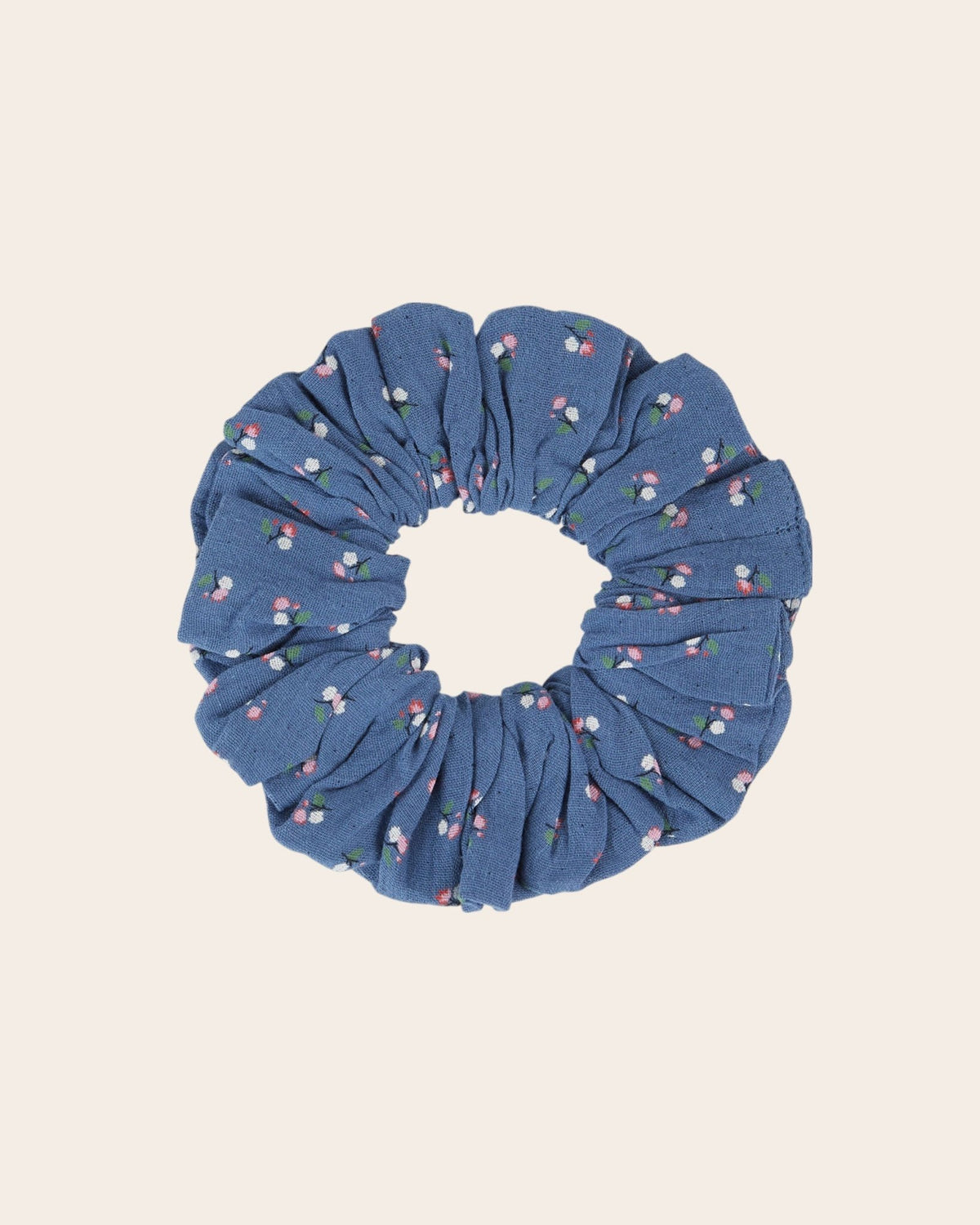 Emile et Ida Blue Floral Cotton Hair Scrunchie Inarbel Sa