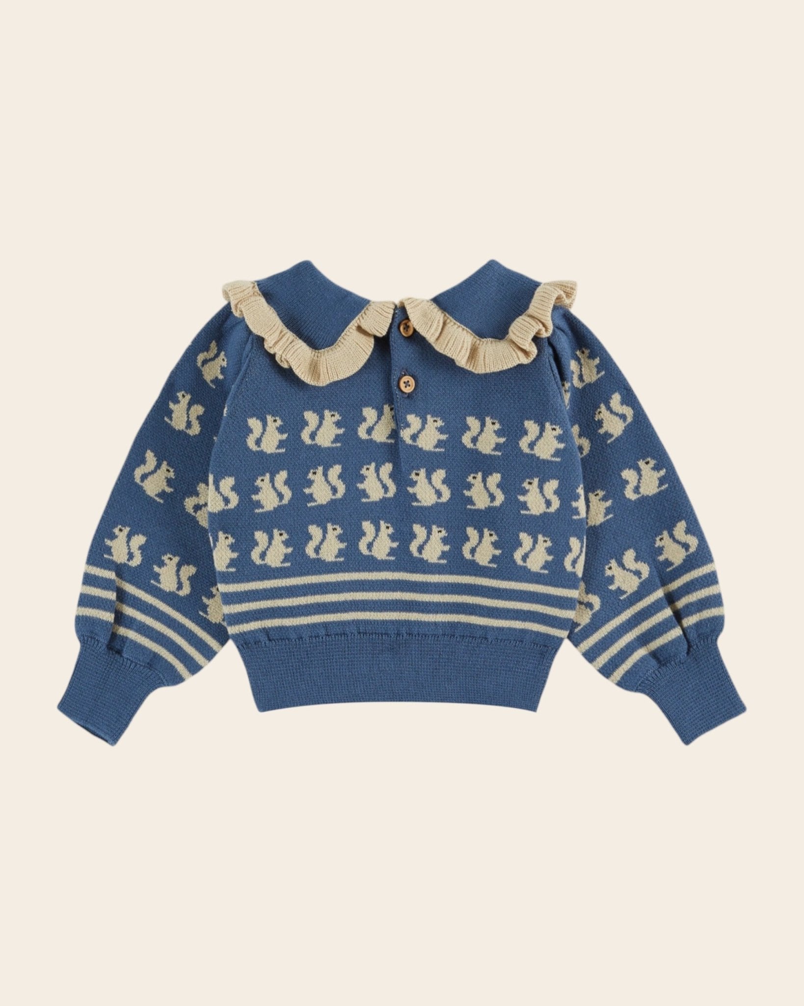 Emile et Ida blue squirrel sweater Emile et ida