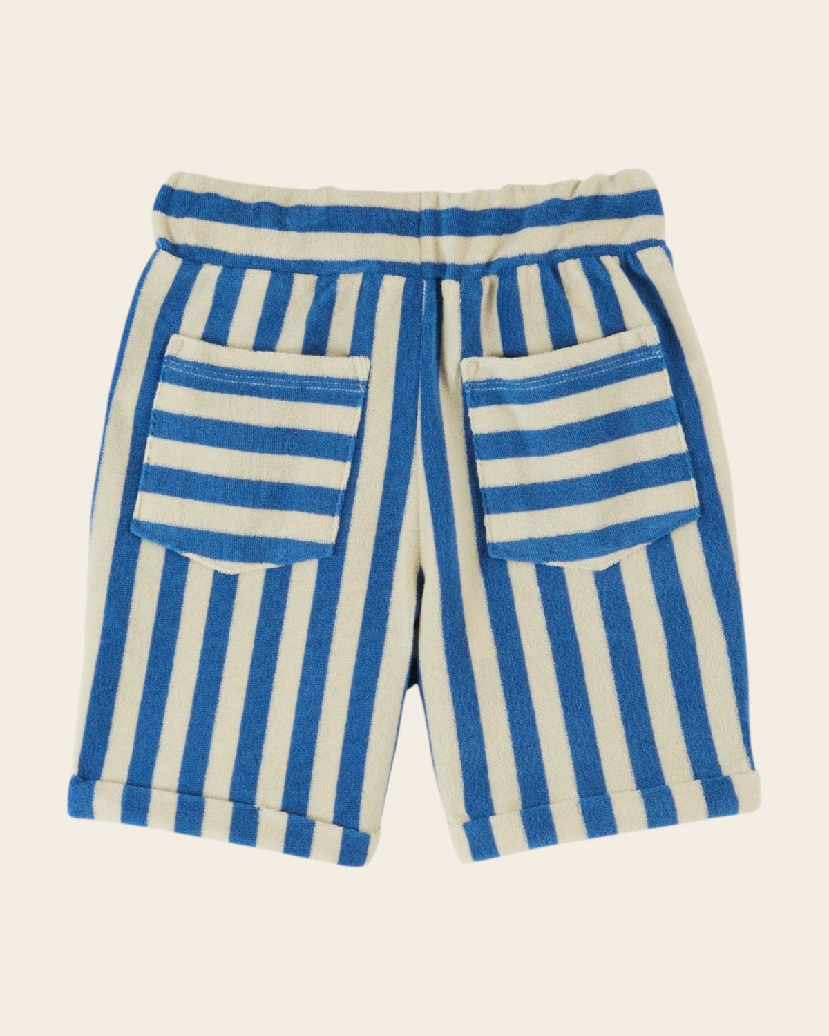 Emile et Ida Blue Stripe Terry Bermuda Shorts – Organic Cotton Kids Shorts Emile et ida