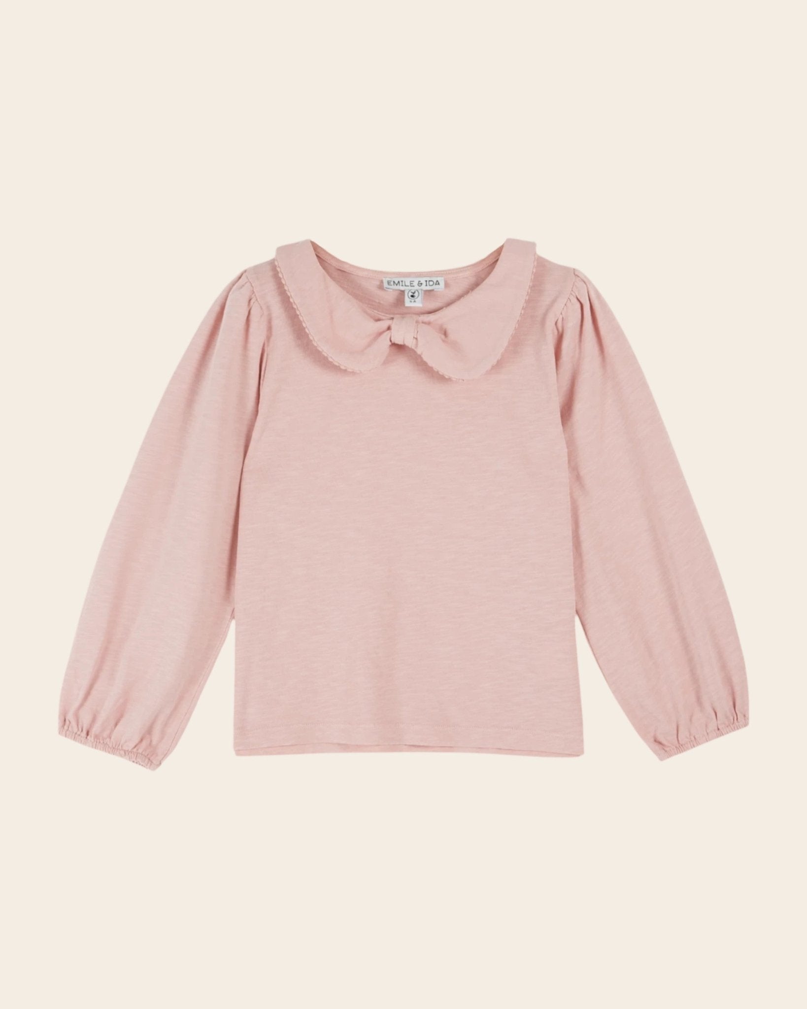 Emile et Ida peony Organic Cotton Bow - Neck T-Shirt Emile et ida