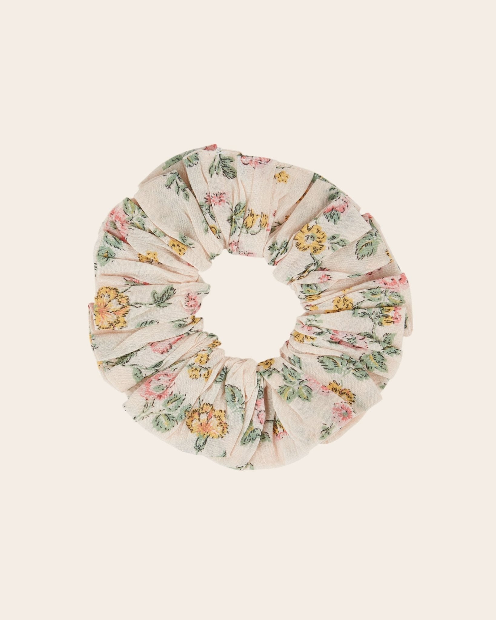 Emile et Ida Pink Floral Cotton Hair Scrunchie Inarbel Sa