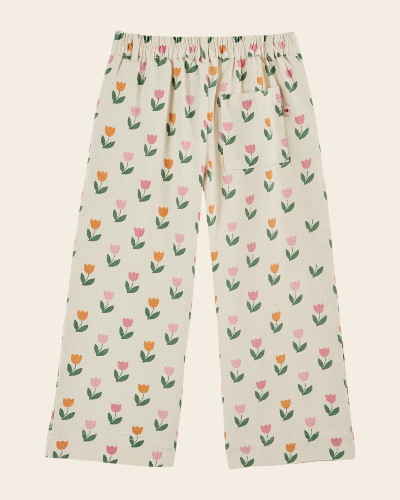 Emile et Ida Tulip Print Wide Leg Pants – Girls Cotton Trousers Emile et ida