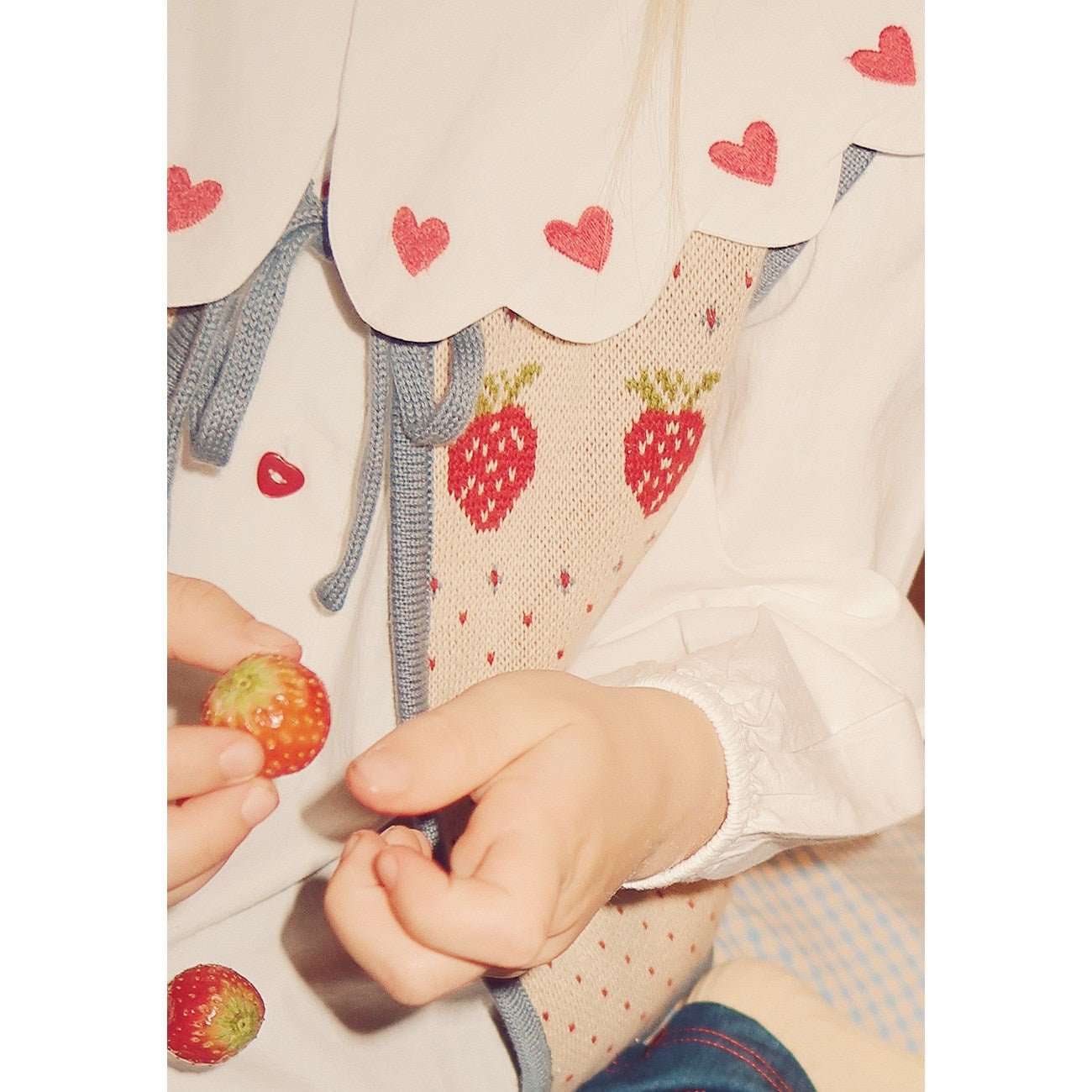 Flöss Ever Blouse – White with Ruby Red Hearts Flöss