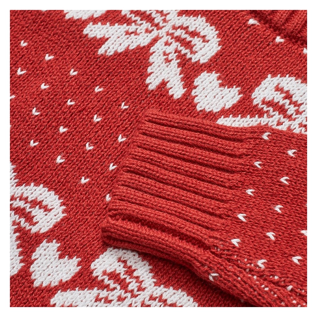 Flöss Noe Christmas Sweater – Red with Off - White Bows & Hearts Flöss
