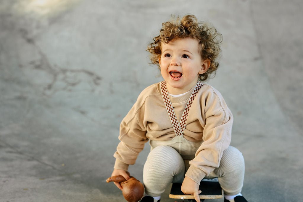 Silly Silas Footless Cream Blend Checked Silly Silas