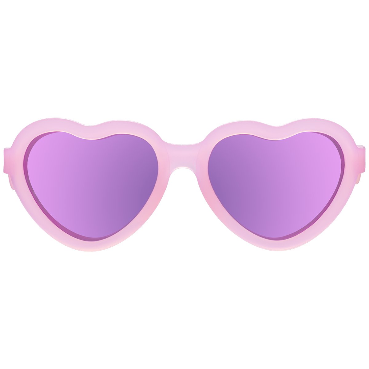 Babiators Frosted Pink Heart | Purple Polarized Mirrored Lenses Babiators