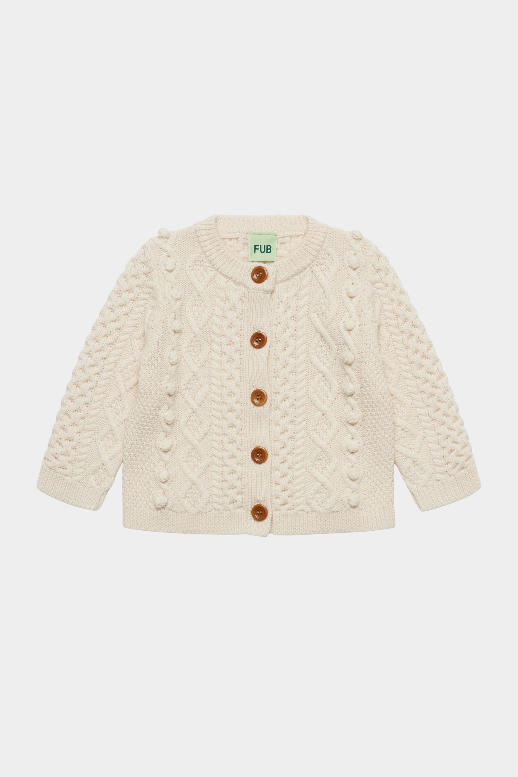 FUB Baby Aran Cardigan - Ecru
