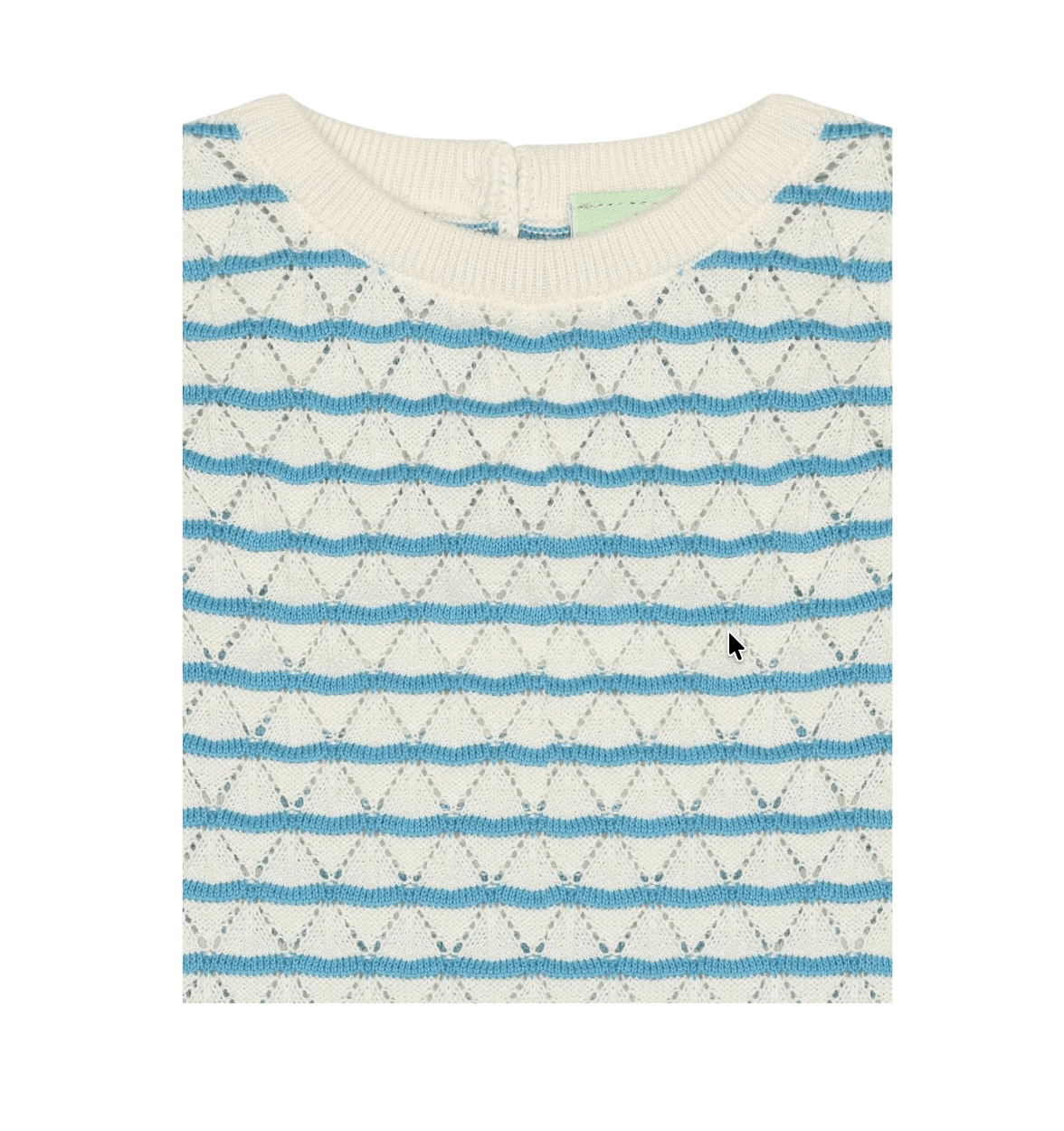 FUB Baby Pointelle Knit Top – Ecru/Sea | Organic Cotton Tank FUB