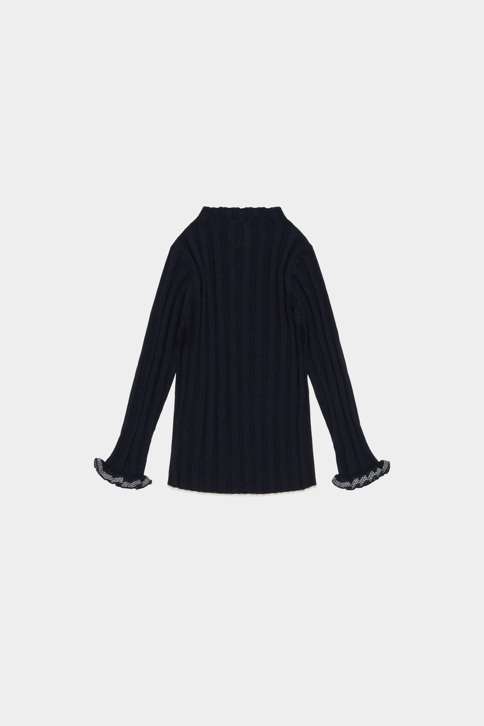 FUB High Neck Blouse in Dark Navy