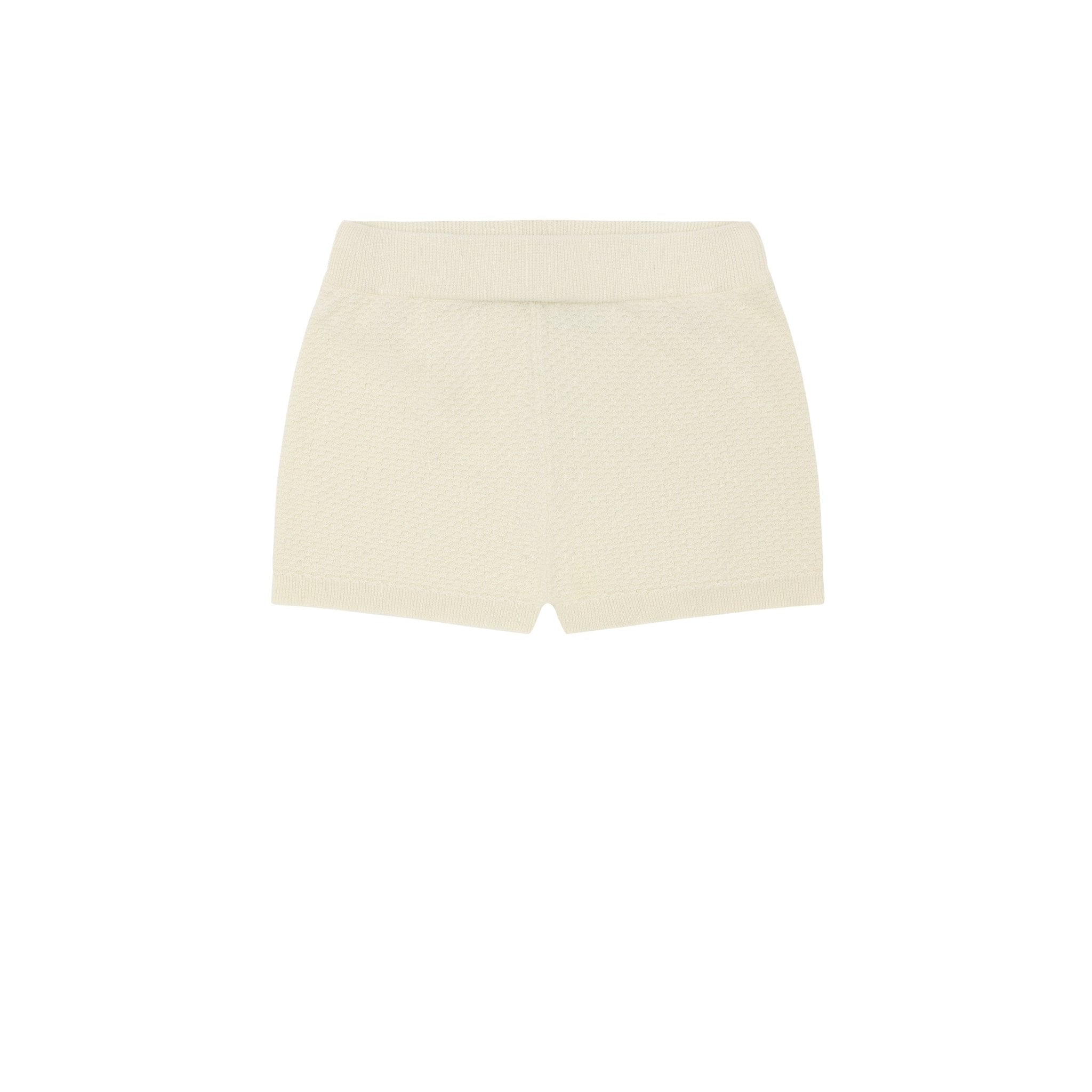FUB Kids Piqué Knit Shorts – Ecru | Organic Cotton Textured Shorts FUB