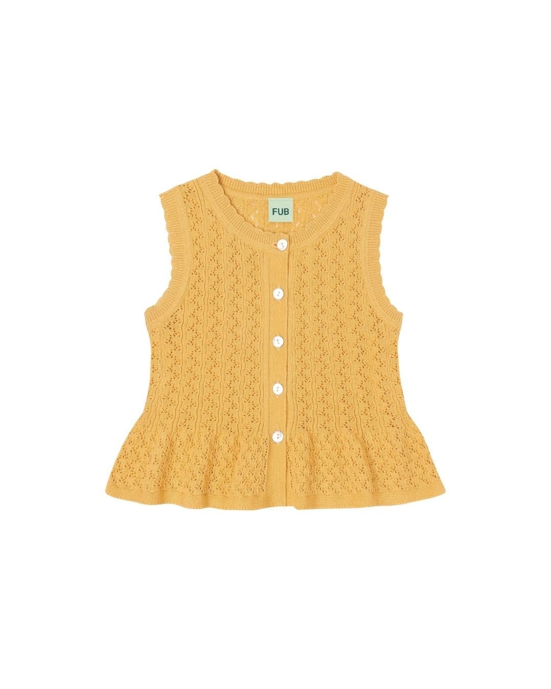 FUB Kids Pointelle Knit Top – Butter | Organic Cotton Summer Tank FUB