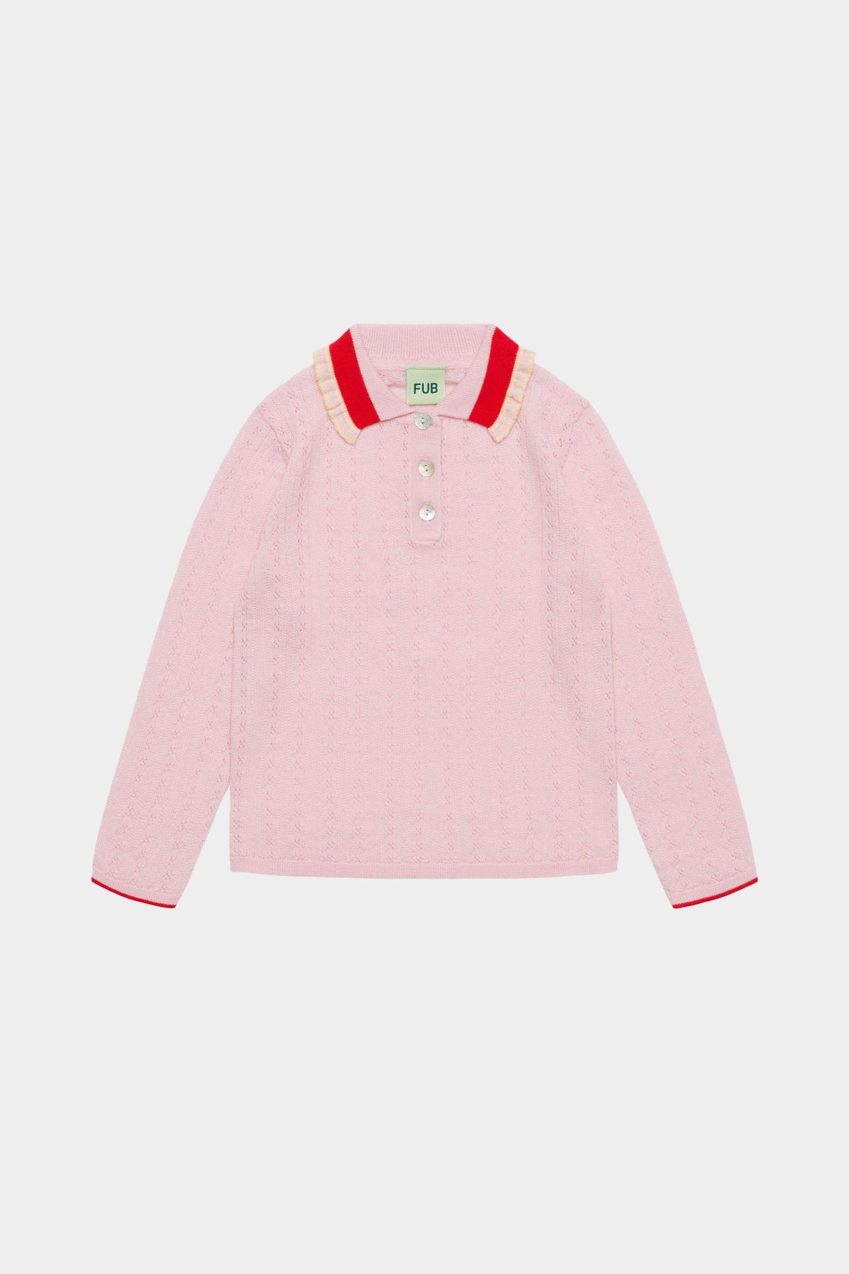 FUB Pointelle Polo - Rose Quartz