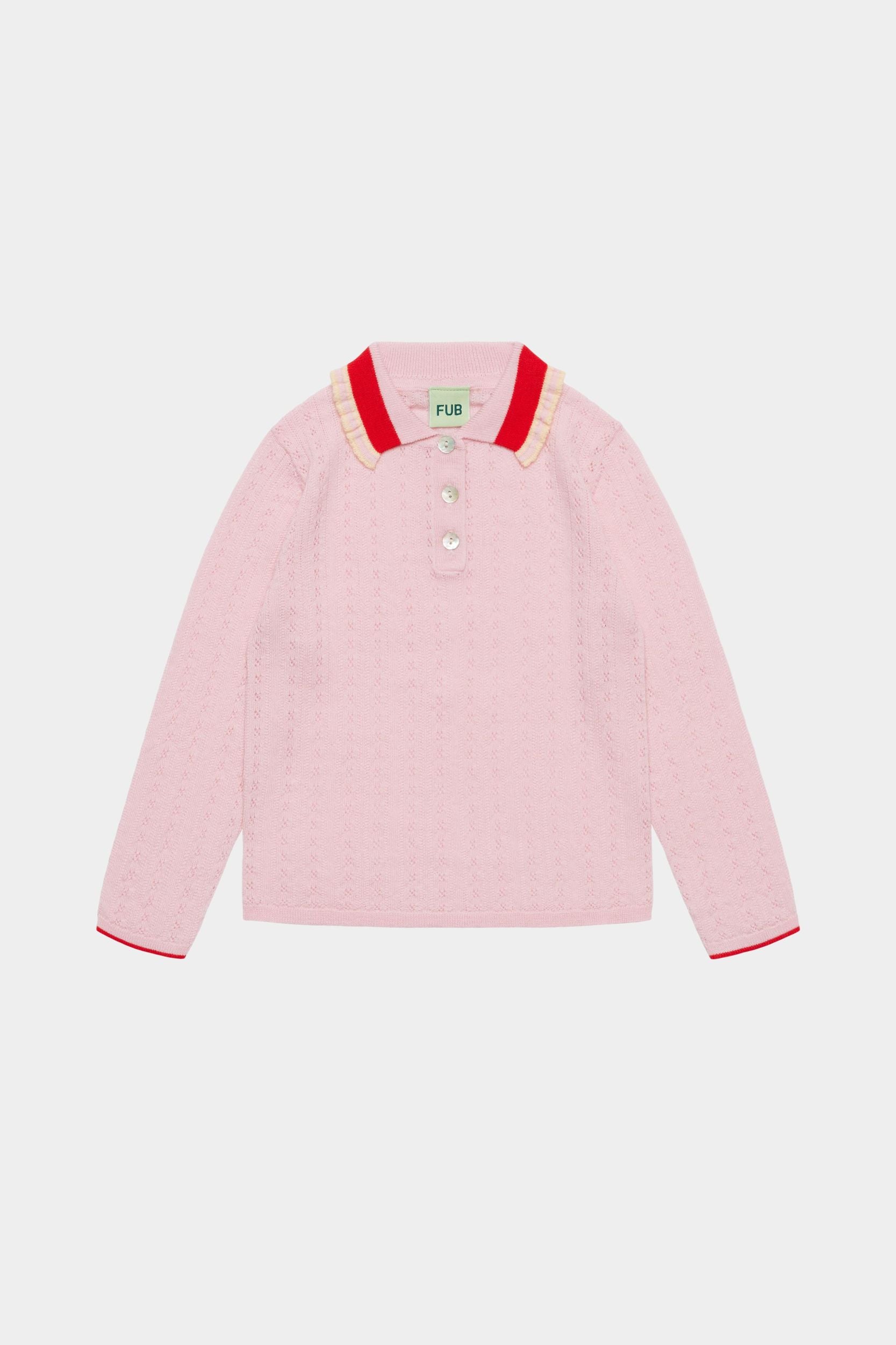FUB Pointelle Polo - Rose Quartz