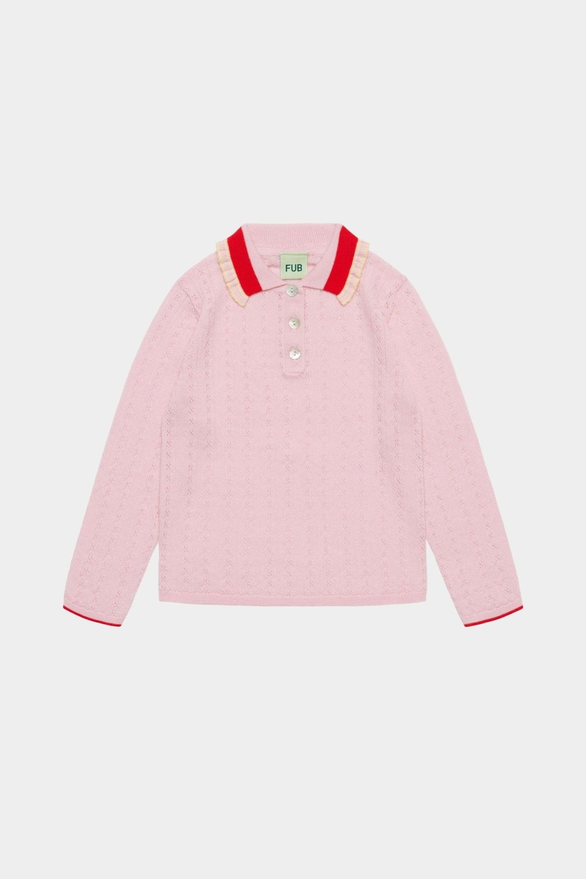 FUB Pointelle Polo - Rose Quartz