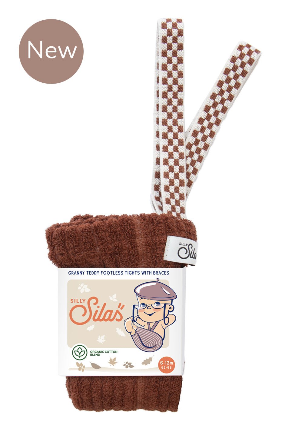 Silly Silas Granny Teddy Cinnamon Checked Footless Silly Silas