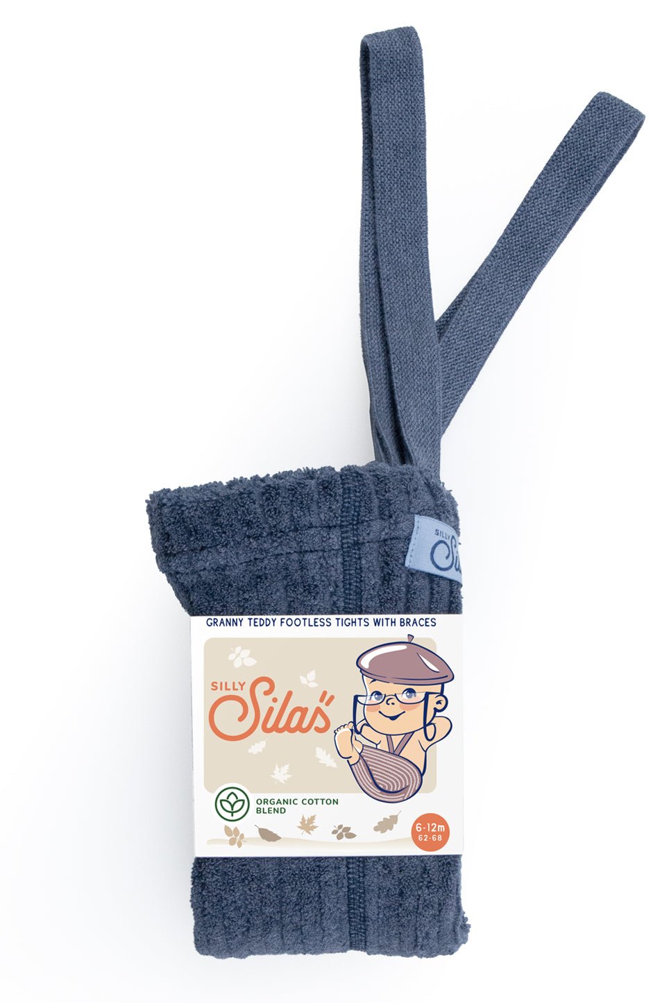 Silly Silas Granny Teddy Steel Blue Blend Footless Silly Silas