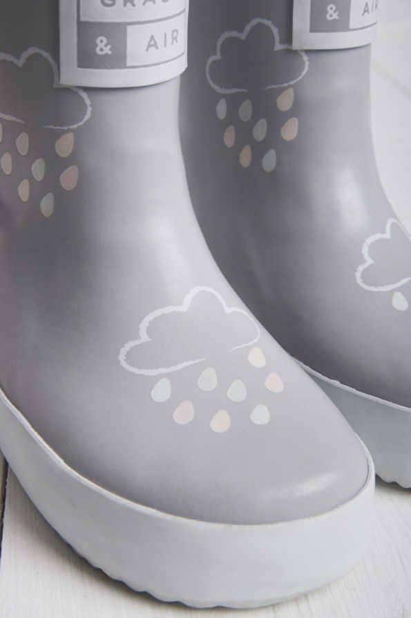 Grass & Air - Little Kids Grey Colour - Revealing Wellies Grass & Air