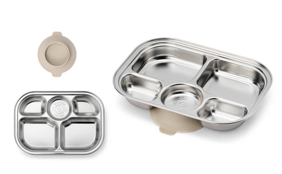 Grosmimi Stainless Steel Food Tray with 5 Compartment: With suction Grosmimi
