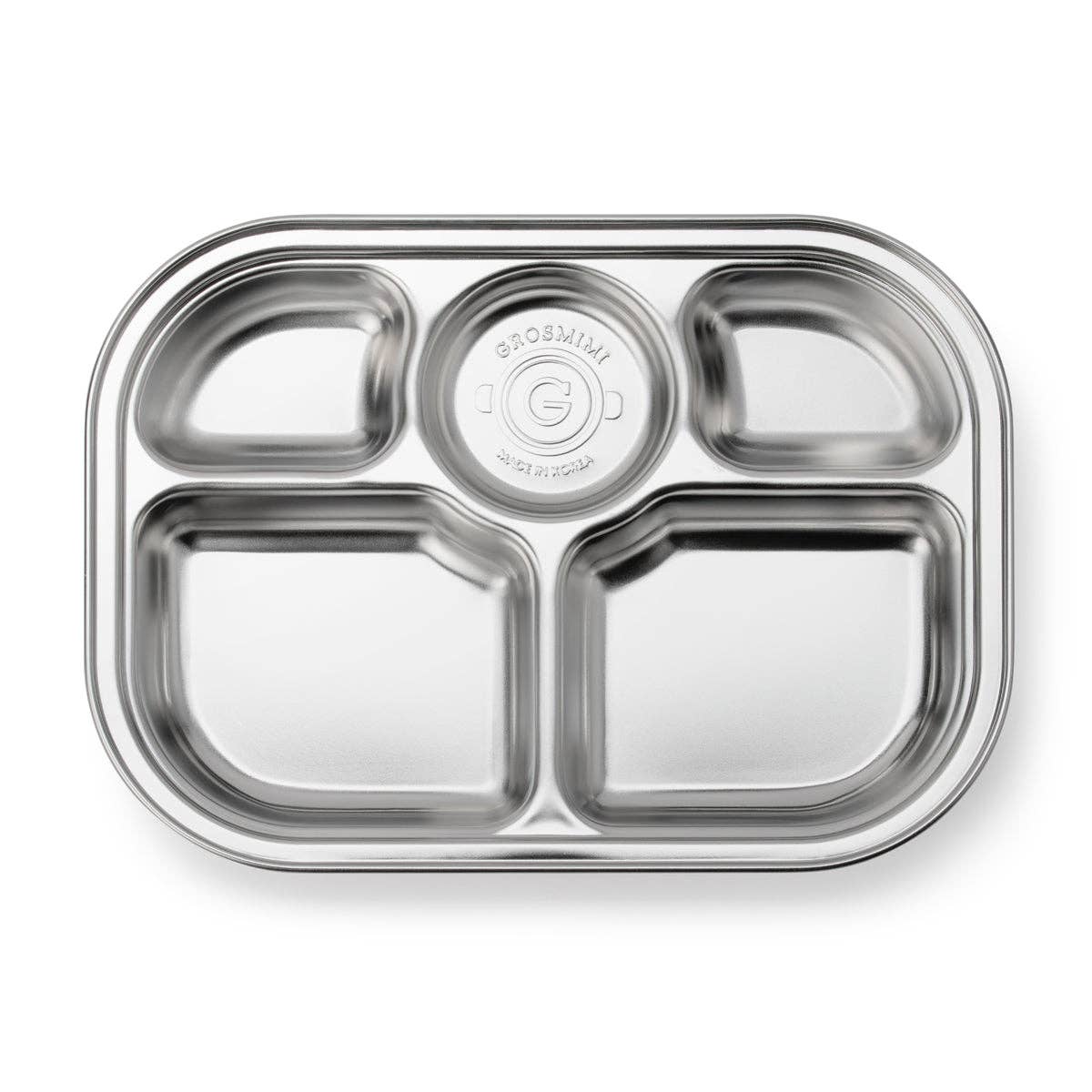 Grosmimi Stainless Steel Food Tray with 5 Compartment: With suction Grosmimi