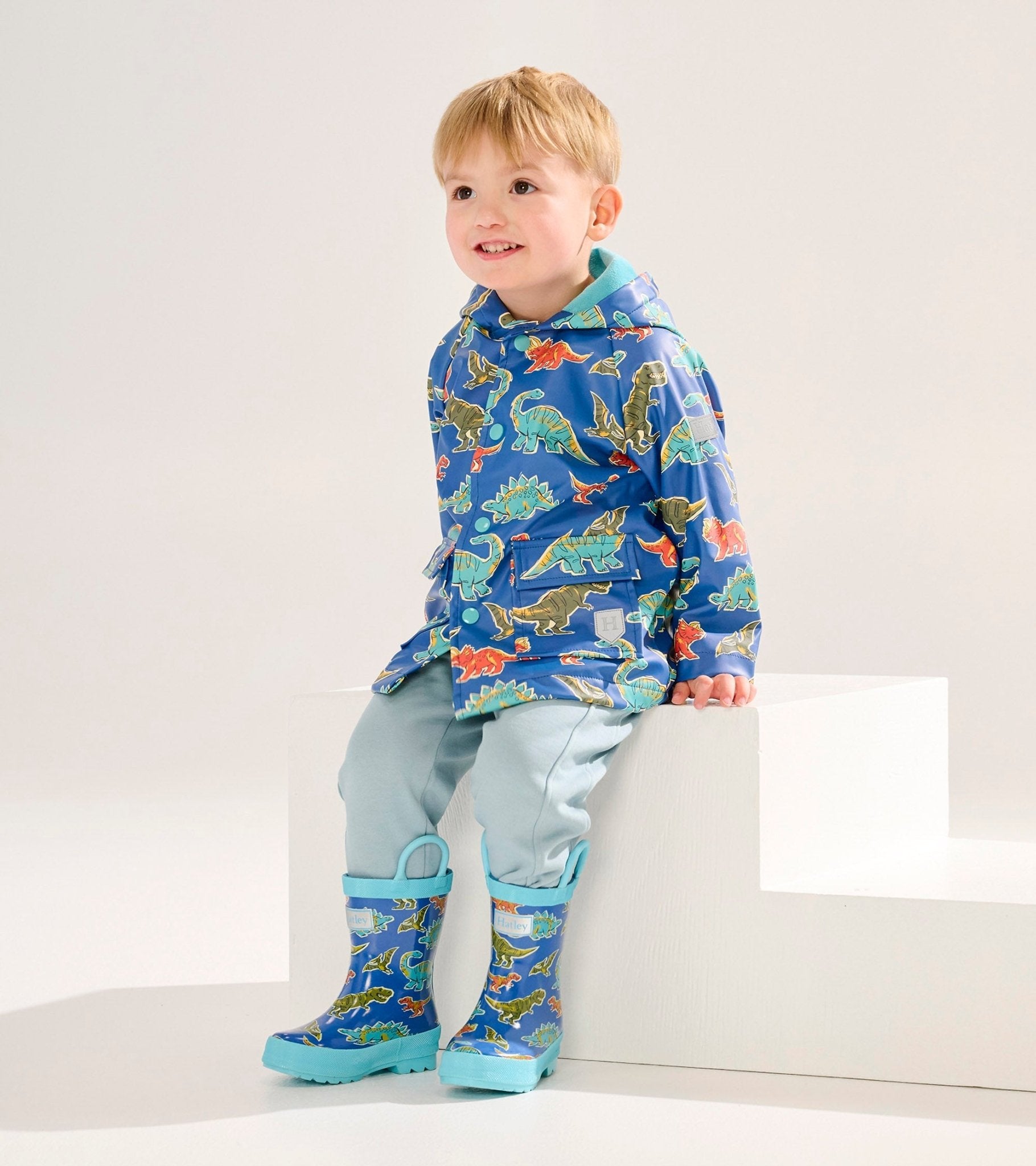 Hatley Baby & Toddler Snap up raincoat Dino Roar Hatley