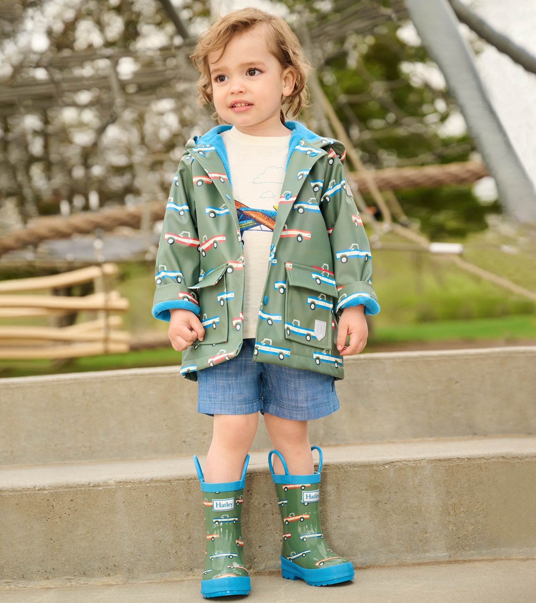 Hatley Toddler Snap up Raincoat - Big Truck Hatley