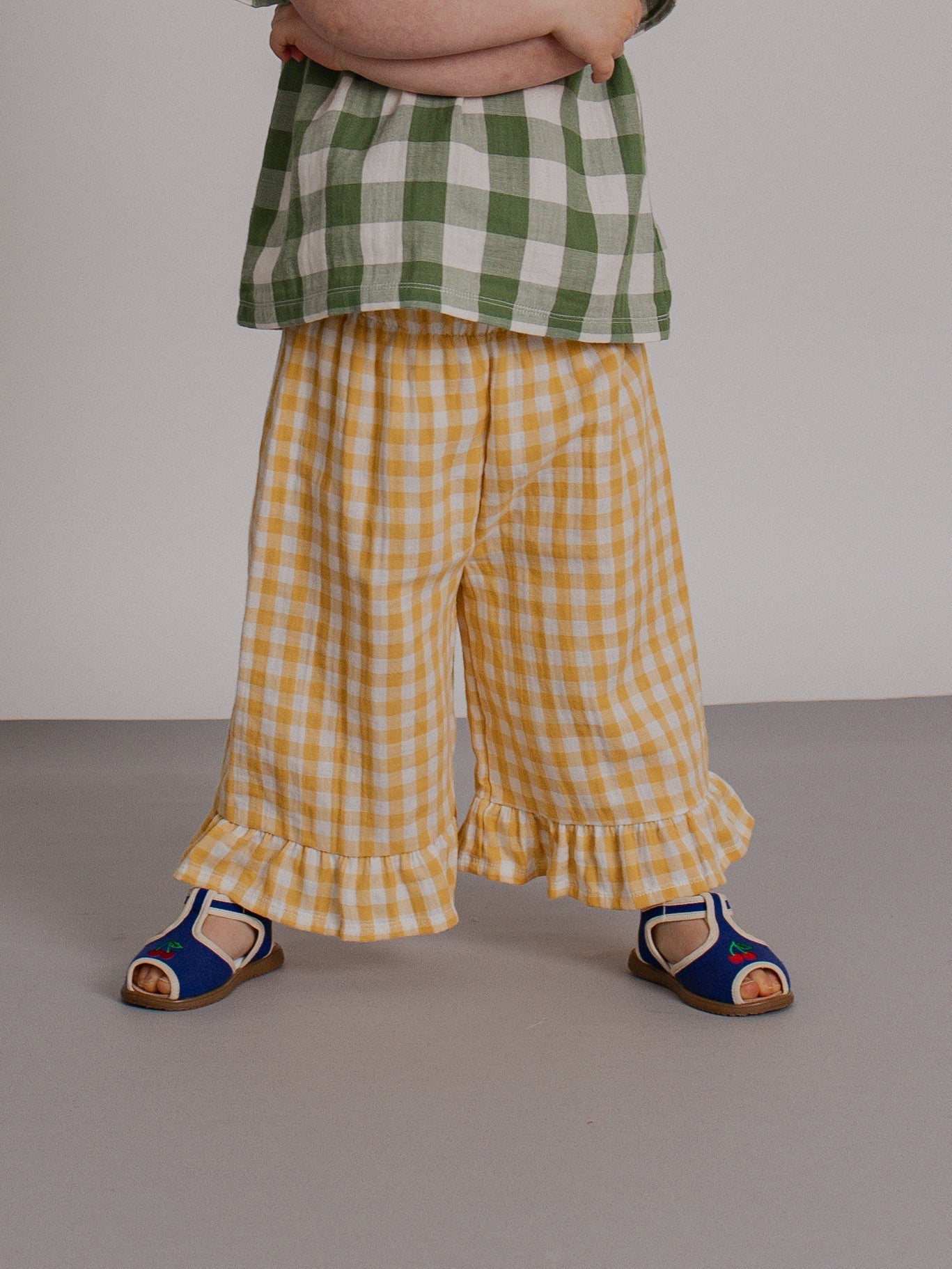 Honeycomb Gingham Frill Culottes Organic Zoo