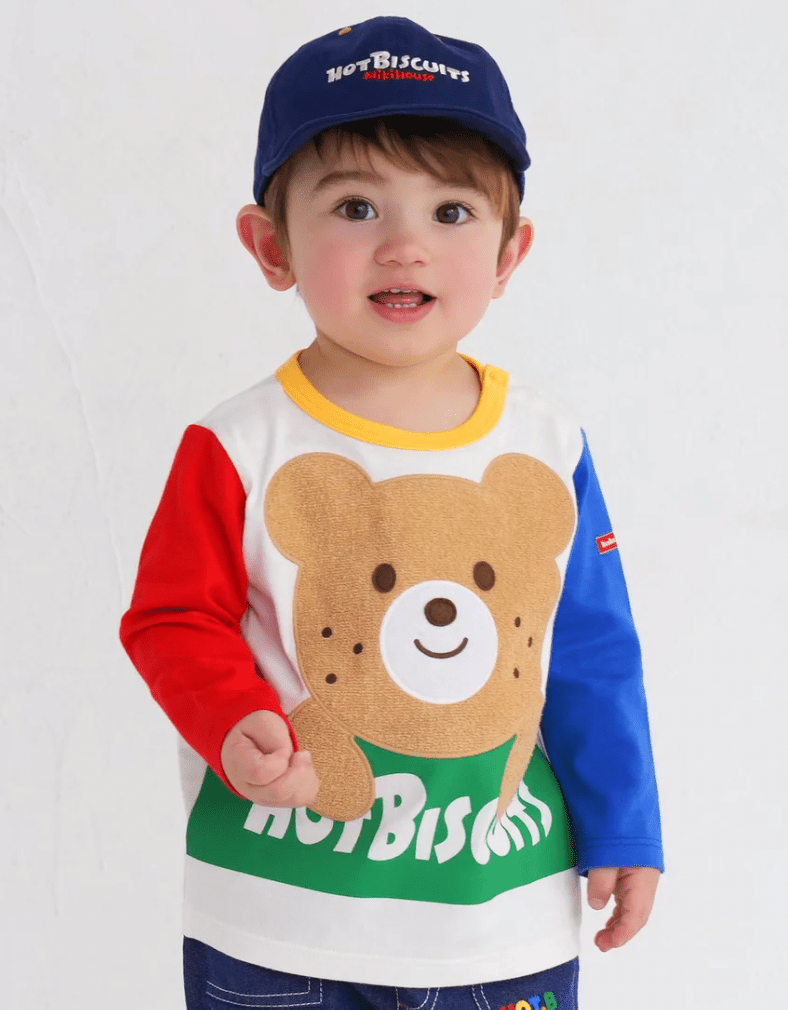 Hot Biscuits 3D Bear Long Sleeve T-Shirt MIKI HOUSE