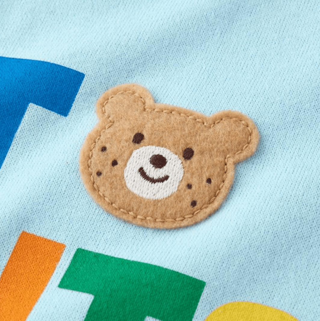 Hot Biscuits Beans - kun Back Print Layered - Look T-Shirt - Blue MIKI HOUSE