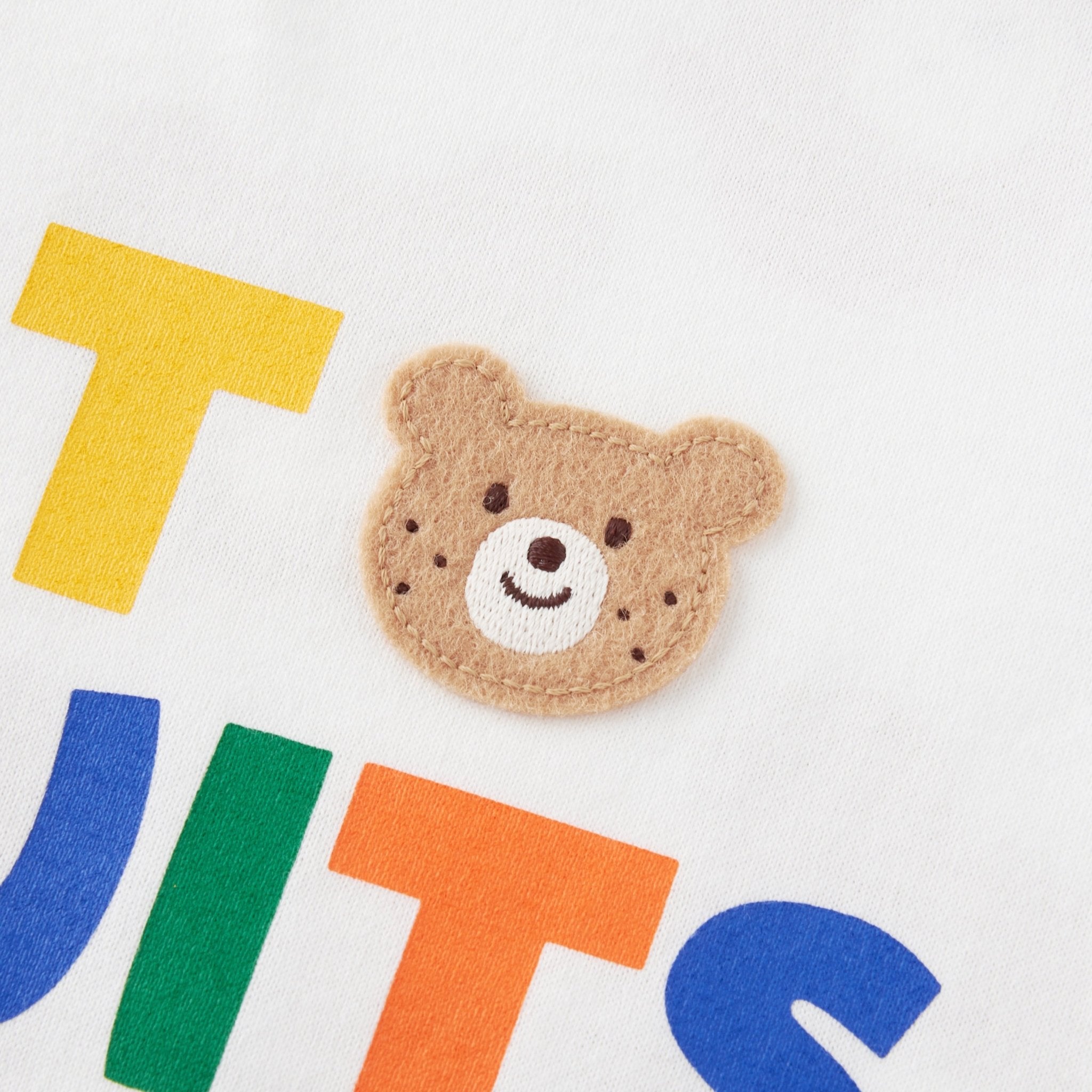 Hot Biscuits Beans - kun Back Print Layered - Look T-Shirt - White MIKI HOUSE