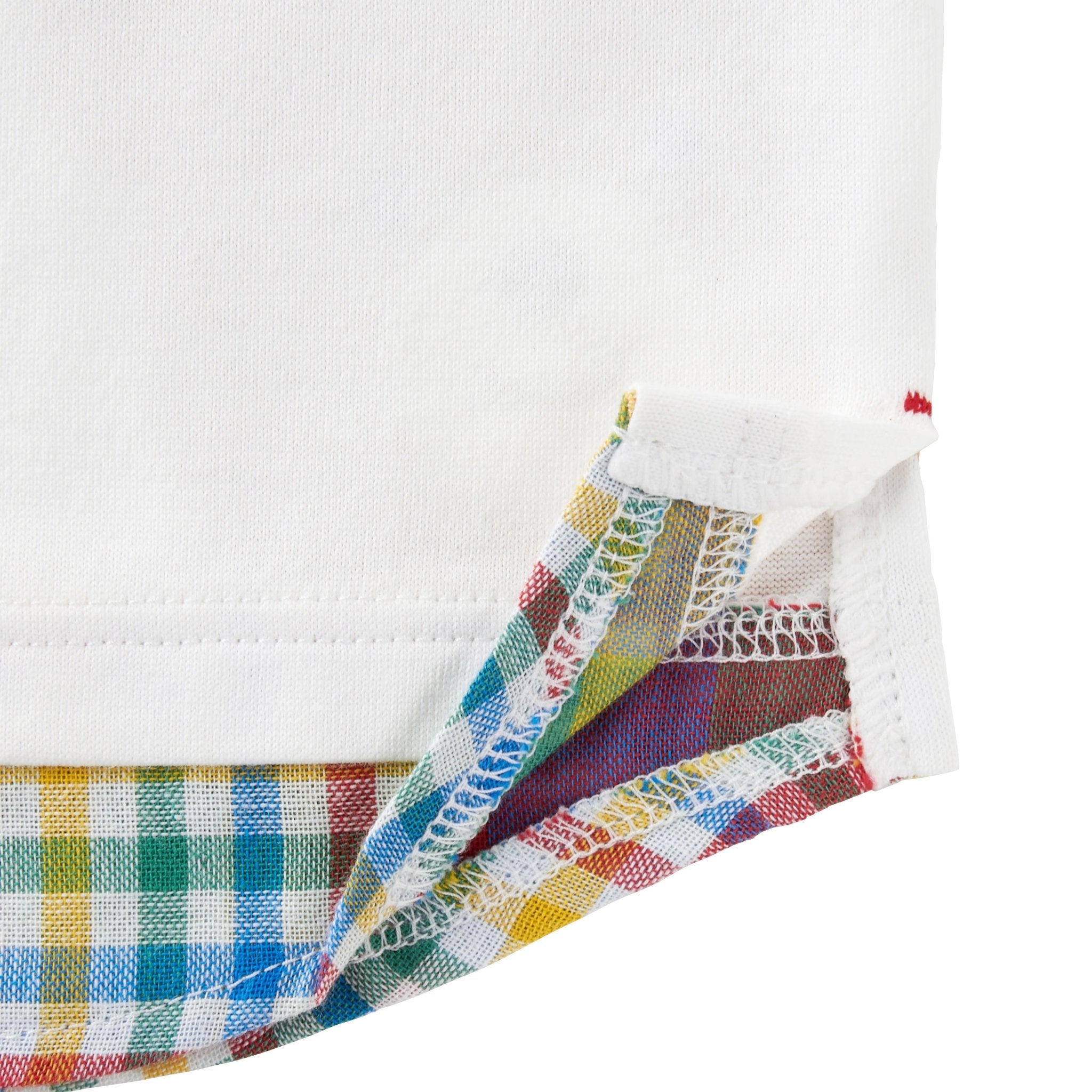 Hot Biscuits Beans - kun Back Print Layered - Look T-Shirt - White MIKI HOUSE