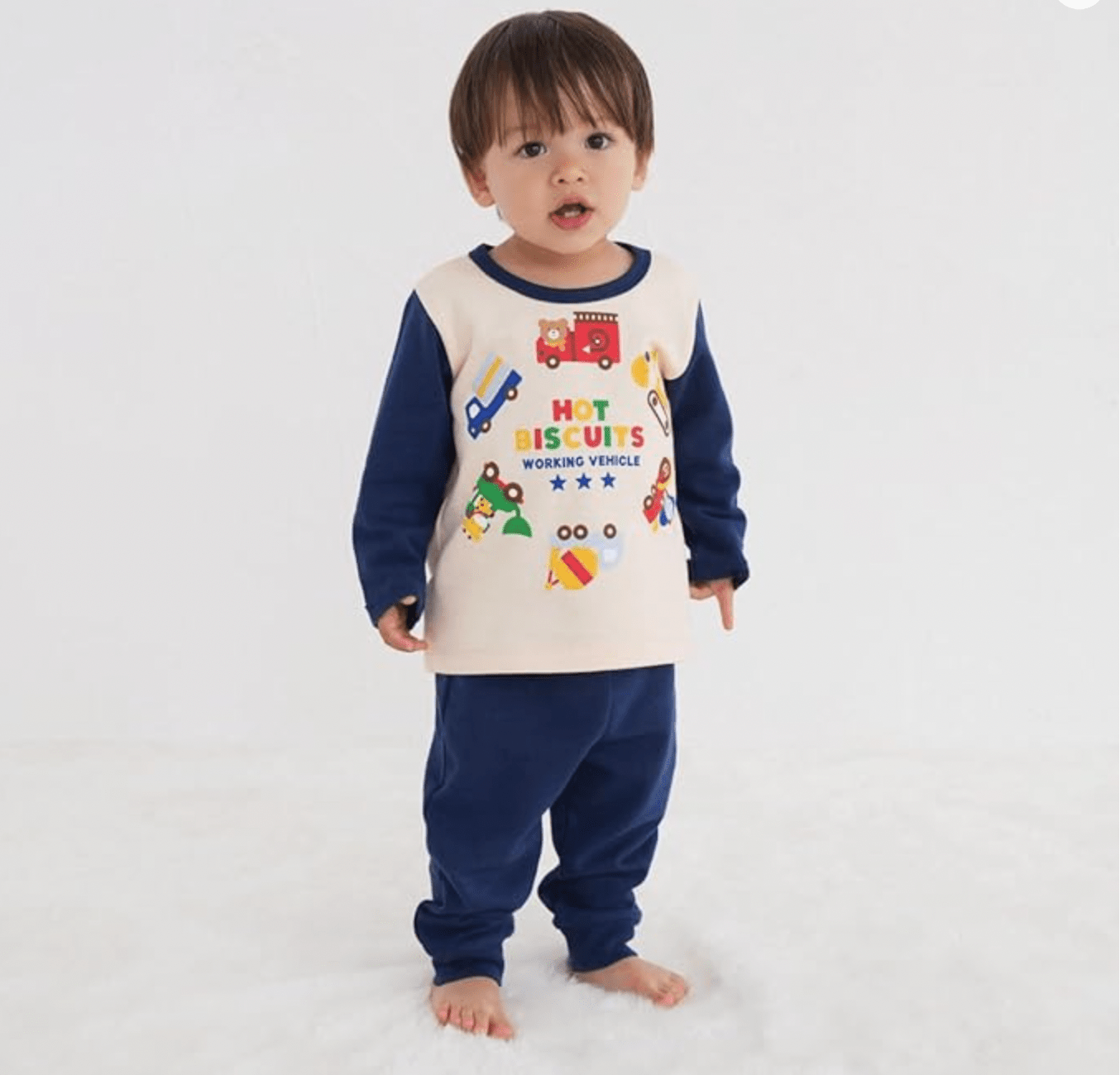 Hot Biscuits Mini Fleece Pile Loungewear Set MIKI HOUSE