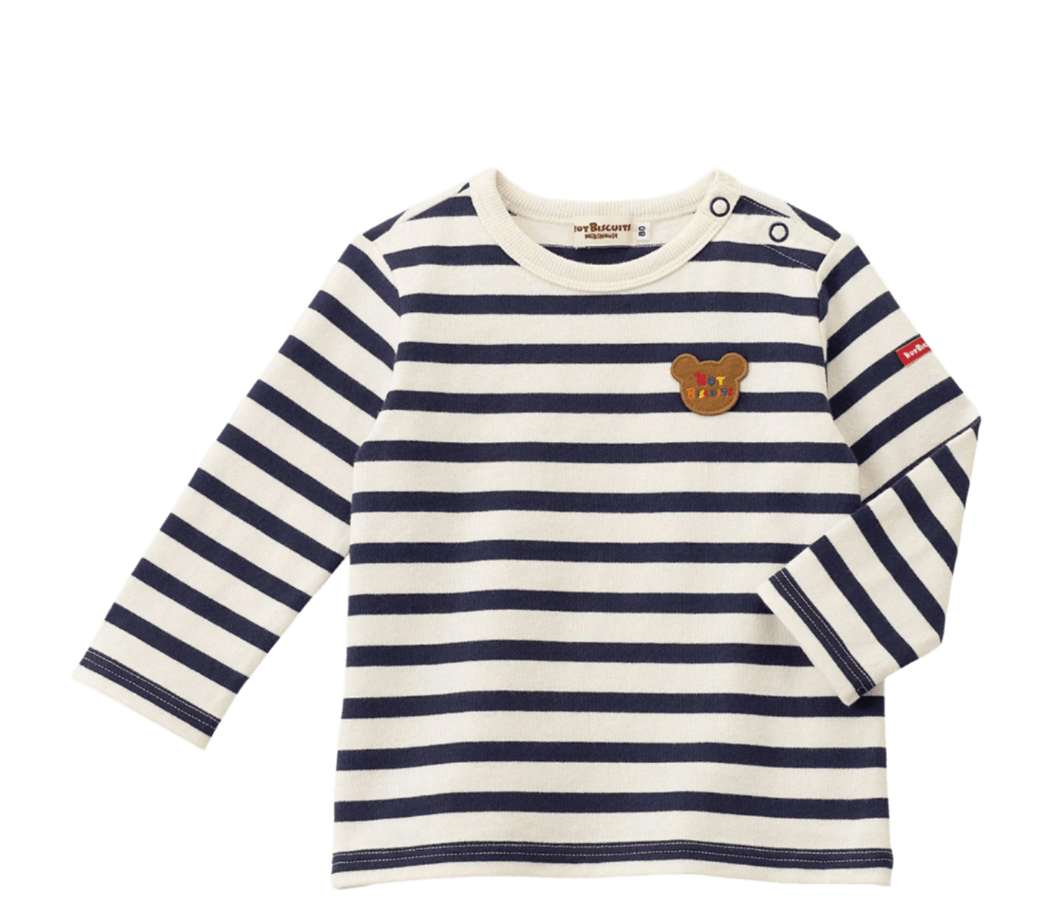 Hot Biscuits Standard Series Striped Long Sleeve T-Shirt MIKI HOUSE