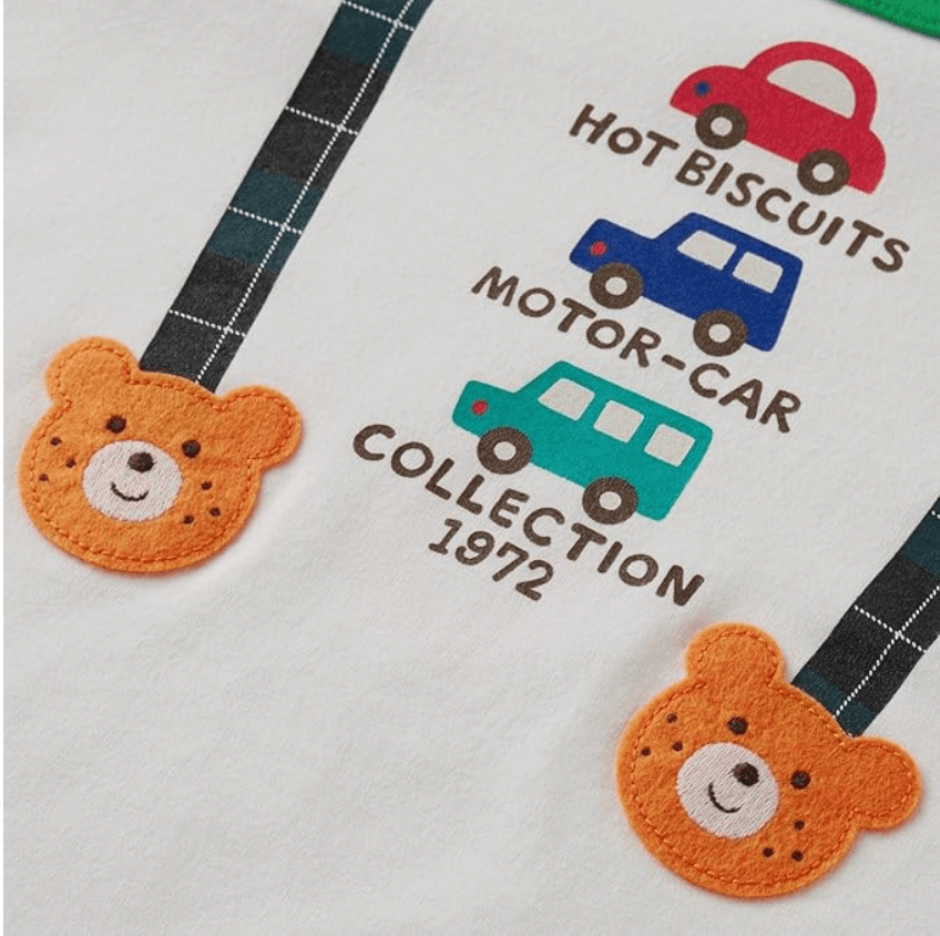 Hot Biscuits Suspender - Style Long Sleeve T-Shirt MIKI HOUSE