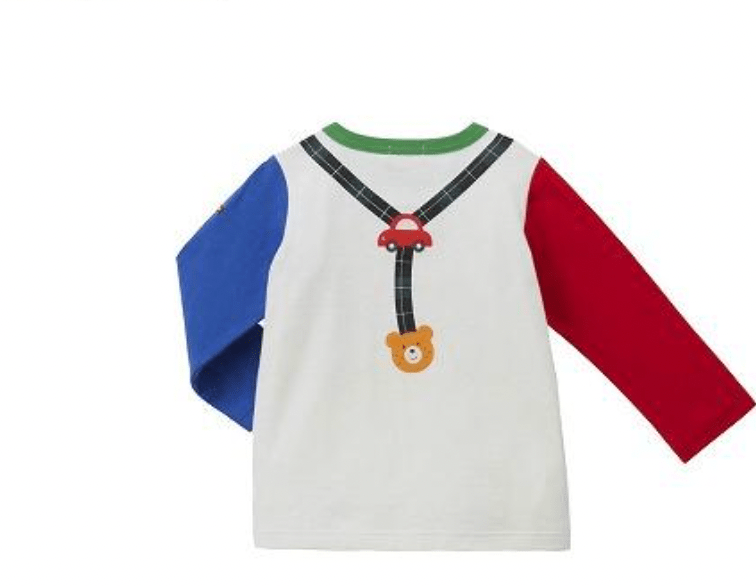 Hot Biscuits Suspender - Style Long Sleeve T-Shirt MIKI HOUSE