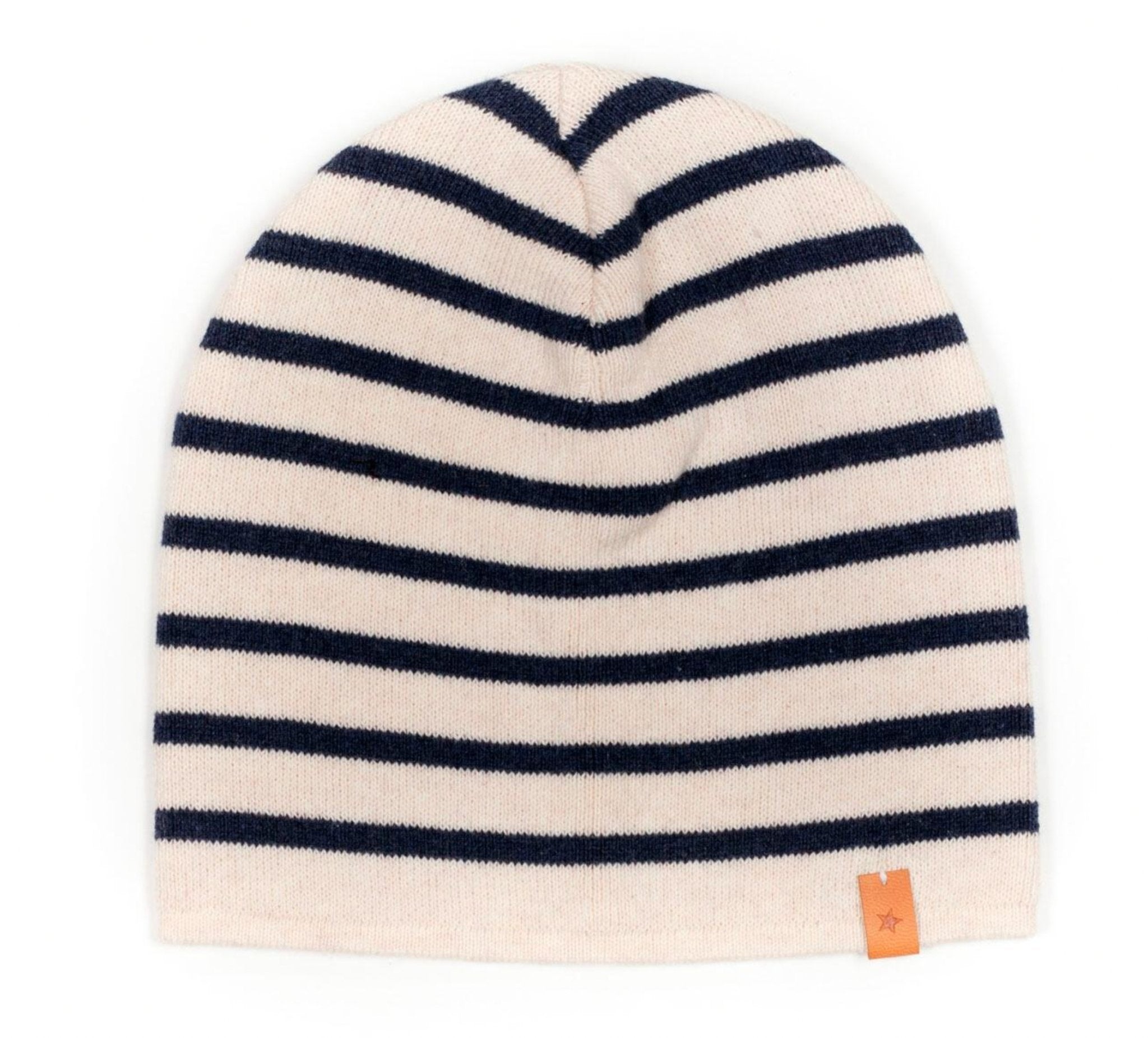 Huttelhut Neon Knit Beanie In Merino Wool offwhite/navy Huttelihut