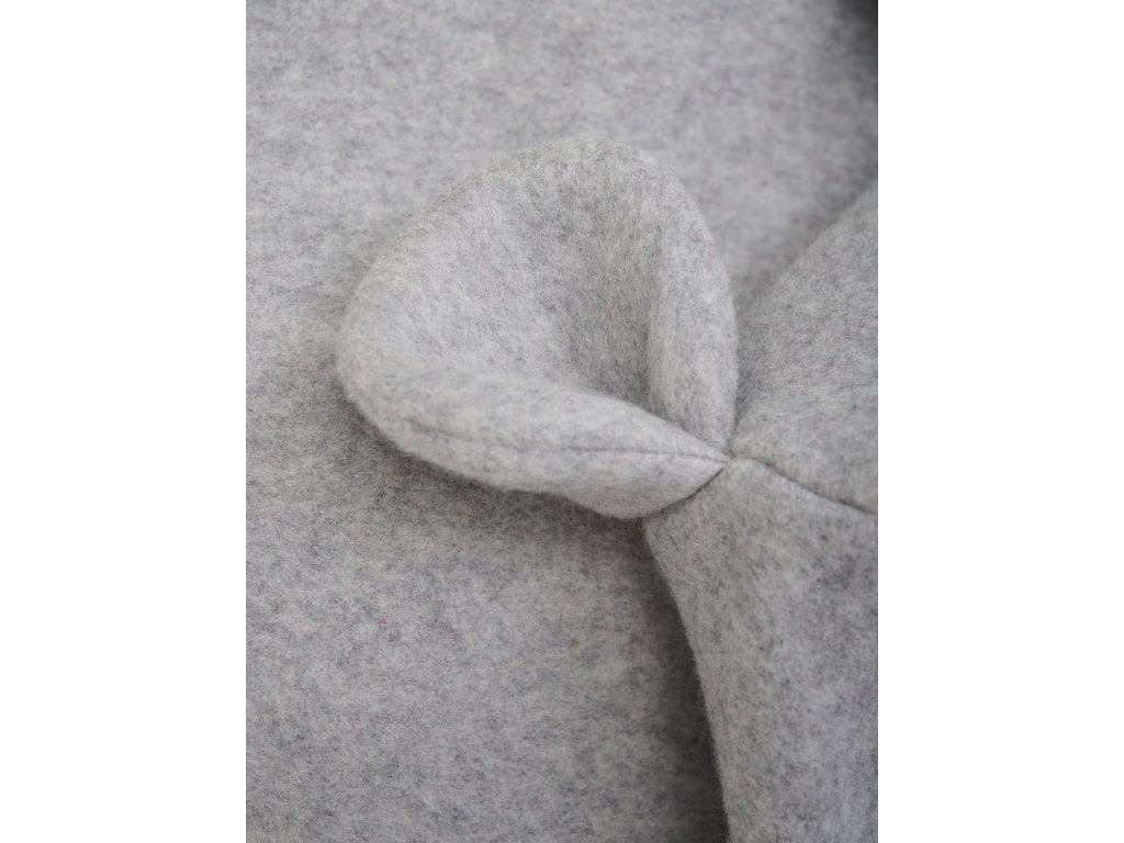 Huttelihut Teddy Ears Cotton Fleece Balaclava in Medium Grey Melange - detail view 2