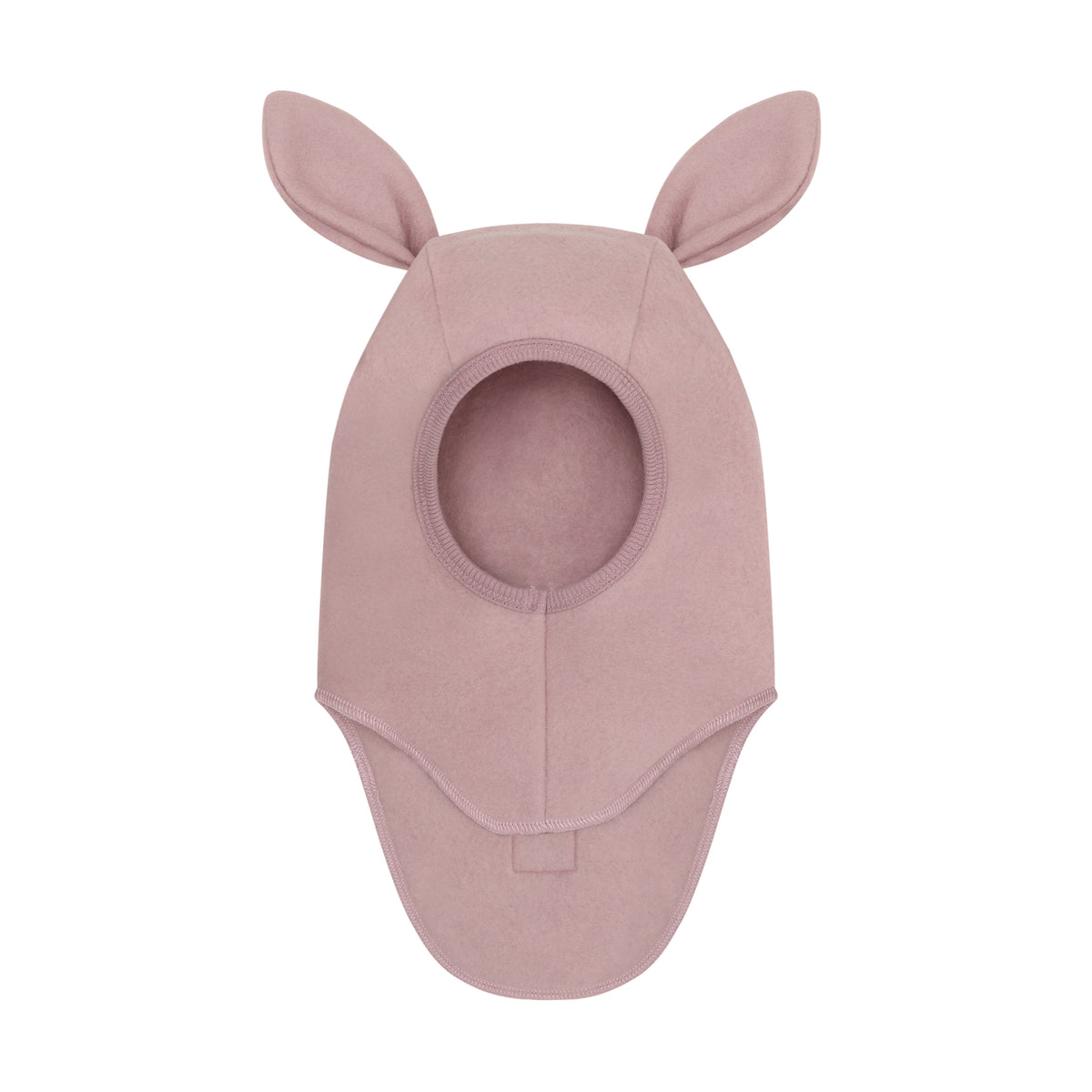 Huttelihut Bunny Ears Wool Fleece Balaclava in Woodrose - product view