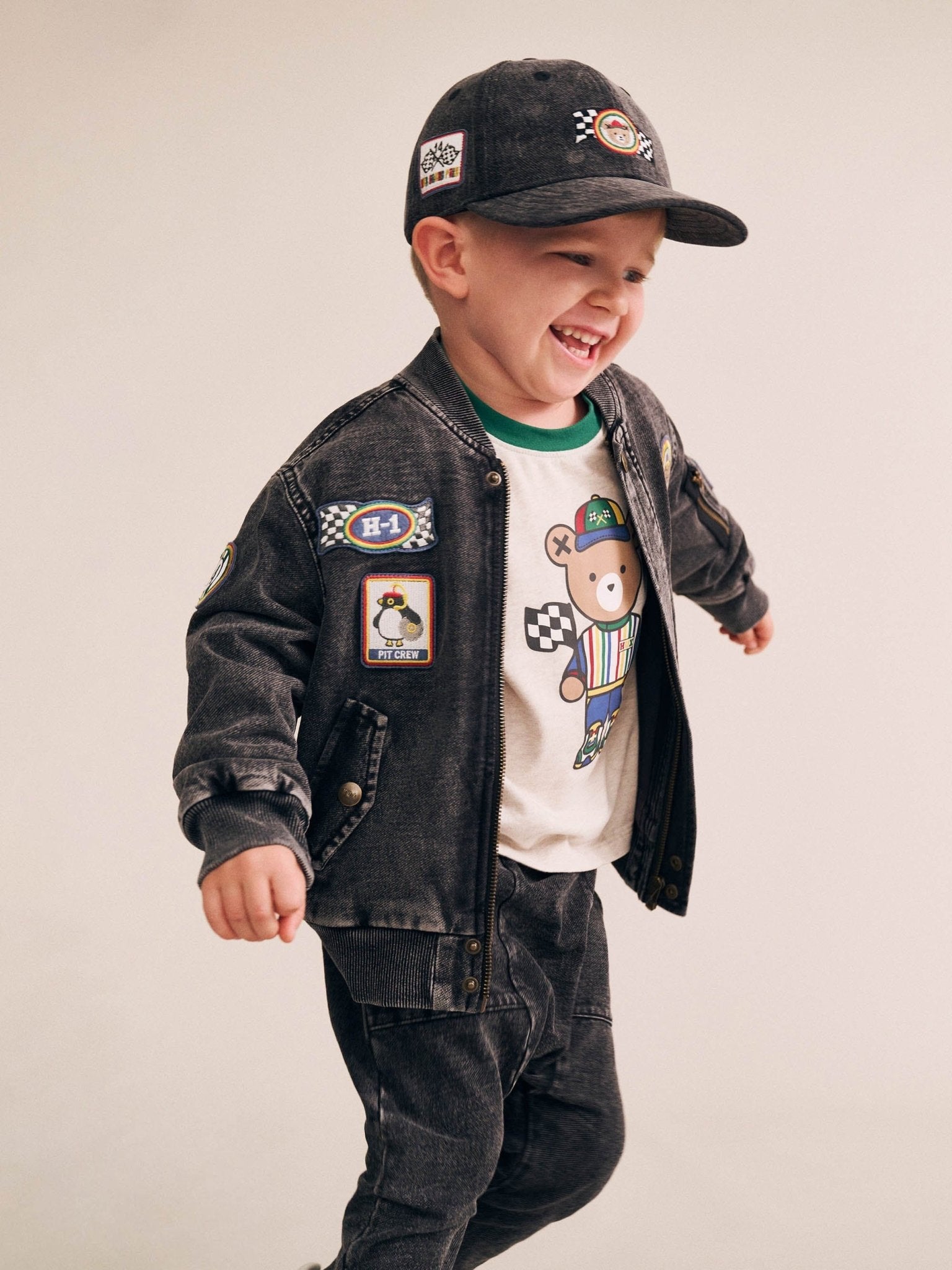 Huxbaby Black Knit Denim Pocket Pant Huxbaby