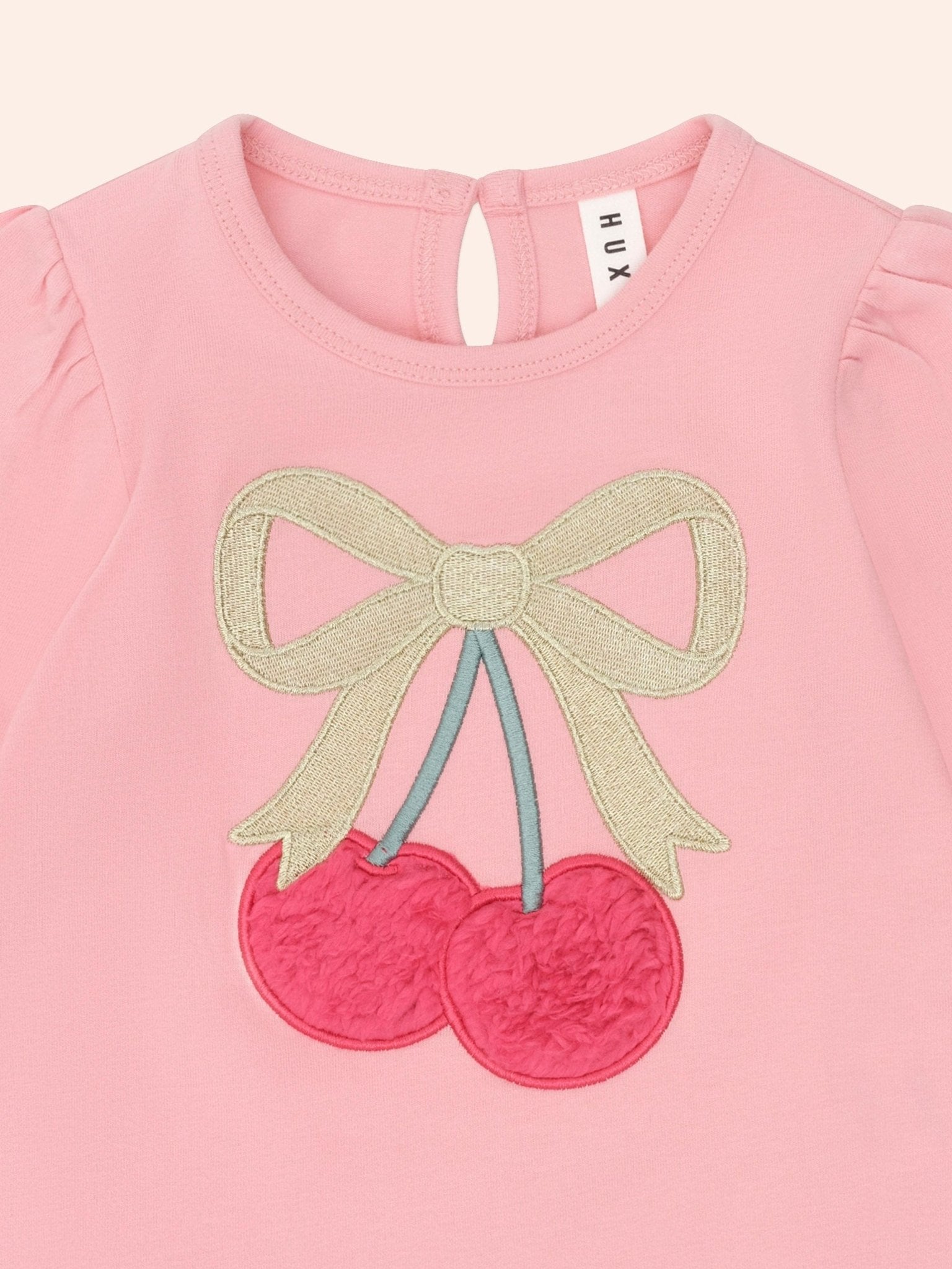 Huxbaby Cherry Bow Puff Sleeve Top Huxbaby